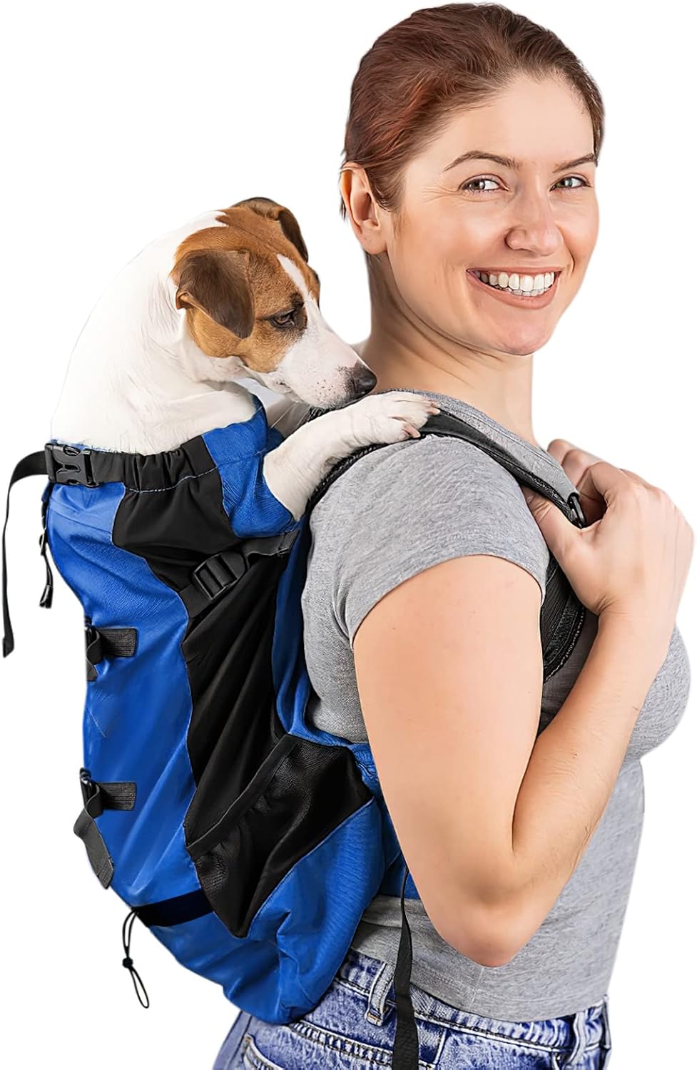 Galatée Dog Carrier Backpack, Portable Adjustable Dog Backpack, Ventilated Pet Carrier Backpack, Pet Backpack For Walking Outdoor Hiking Mountain Climbing Travel(M, Blue)