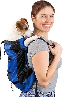 Galatée Hundetragerucksack, Tragbarer Verstellbarer Hunderucksack, Belüfteter Haustiertragerucksack, Haustierrucksack Zum Wandern Im Freien Wandern Bergsteigen Reisen(S, Blau)