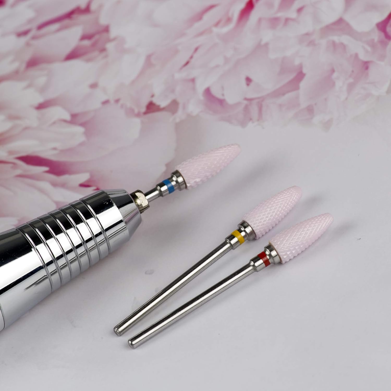 Ceramic Nail Drill Bits 3/32''(2.35mm) Electric Nail Milling Cutter for Manicure Pedicure Cuticle Remove Acrylic Nails Gel Nail Polish (1U-F-Red) : Beauty & Personal Care