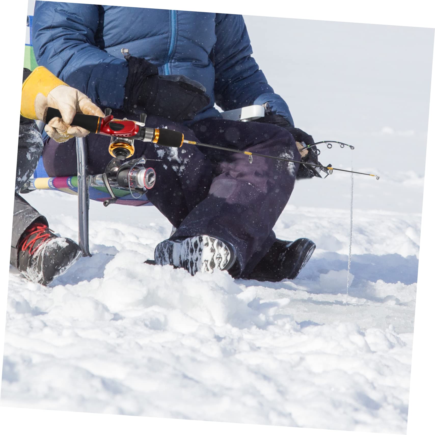 Sosoport 1stk EIS Angelrute Küstenangelrute Fischfangstange Winter Fischfangzubehör Küstenstange Ködern Garnelen Kind Gfk Kurzer Abschnitt Garnelenstäbchen
