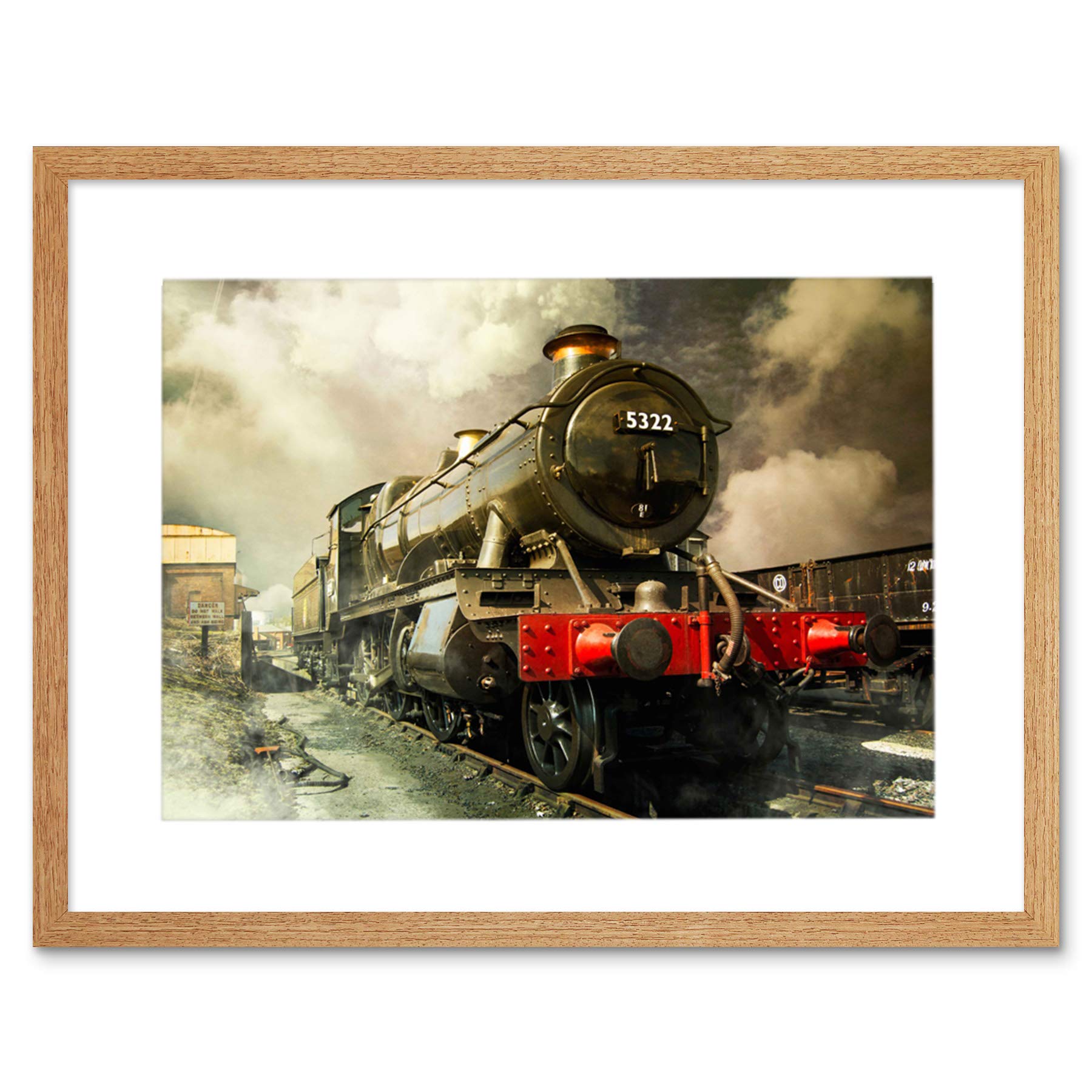 Wee Blue Coo Steam Train Vintage Colour Photo Framed Art Print Picture & Mount F12X1128