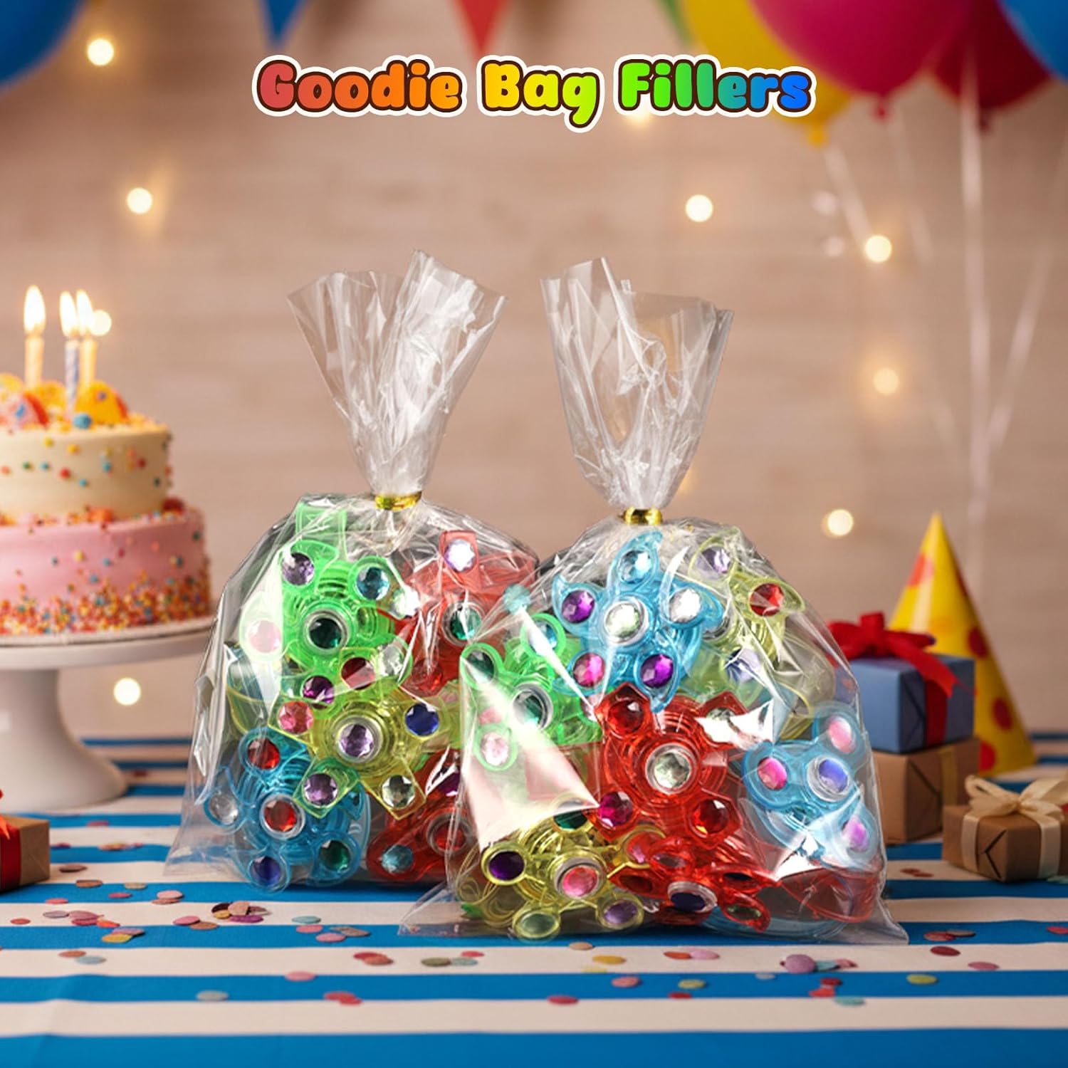 LovesTown 32PCS LED Light up Fidget Spinner Bracelets, 6 Styles Light up Party Favors Bulk Glow in the Dark Party Supplies for Kids Treasure Box Toys Classroom Prizes - Image 4