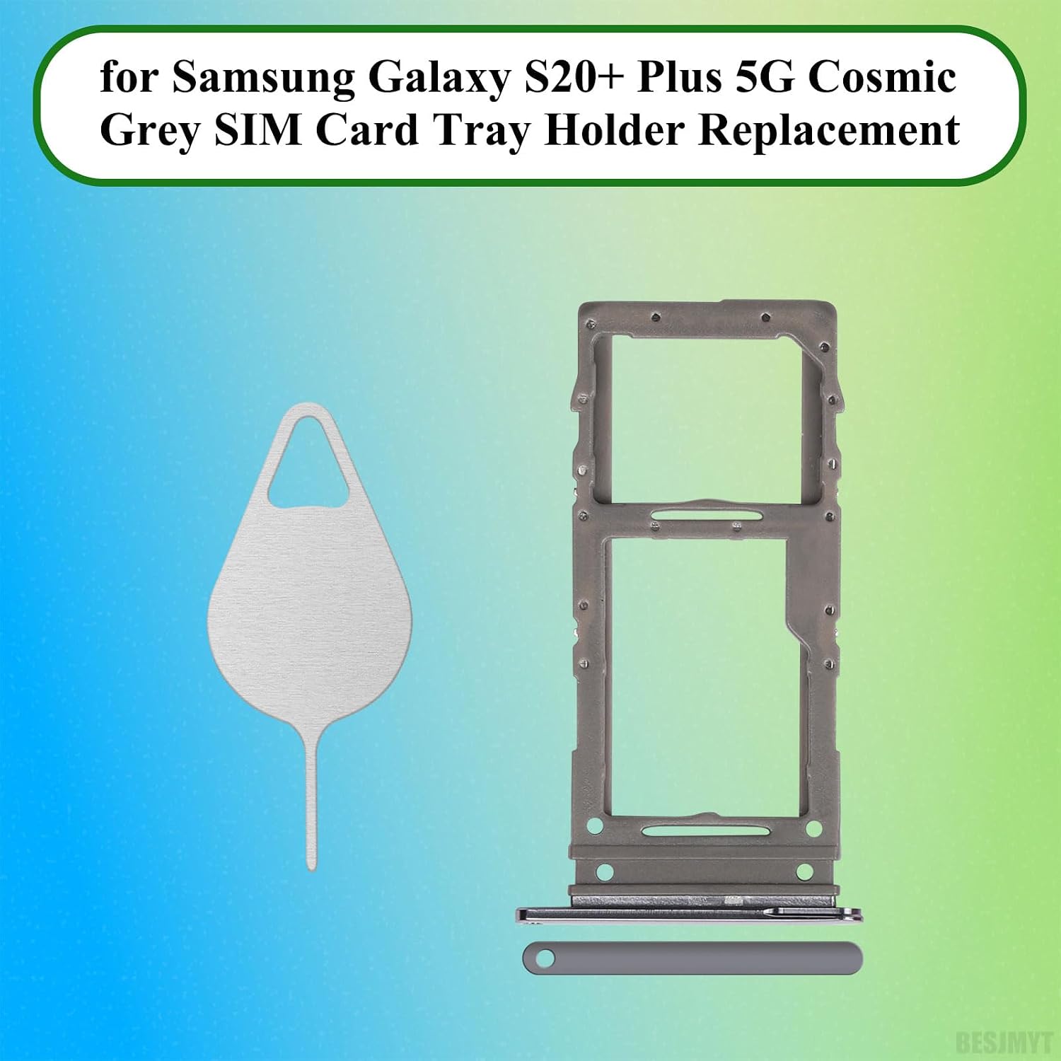 Sim Card Tray Replacement for Samsung Galaxy S20+ Plus 5G | Cosmic Grey Card Tray Slot Holder Bracket Adapter Single SIM Version Needle Ejector for for S20 PLUS S20 Plus 5G SM-G986U