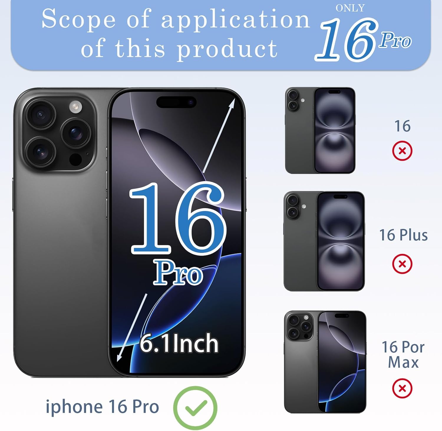 16 Pro Back Glass Replacement with Metal Camera Frame &Magnet for iPhone 16 pro (6.1-inch Black Titanium) & Includes Replacement Tools