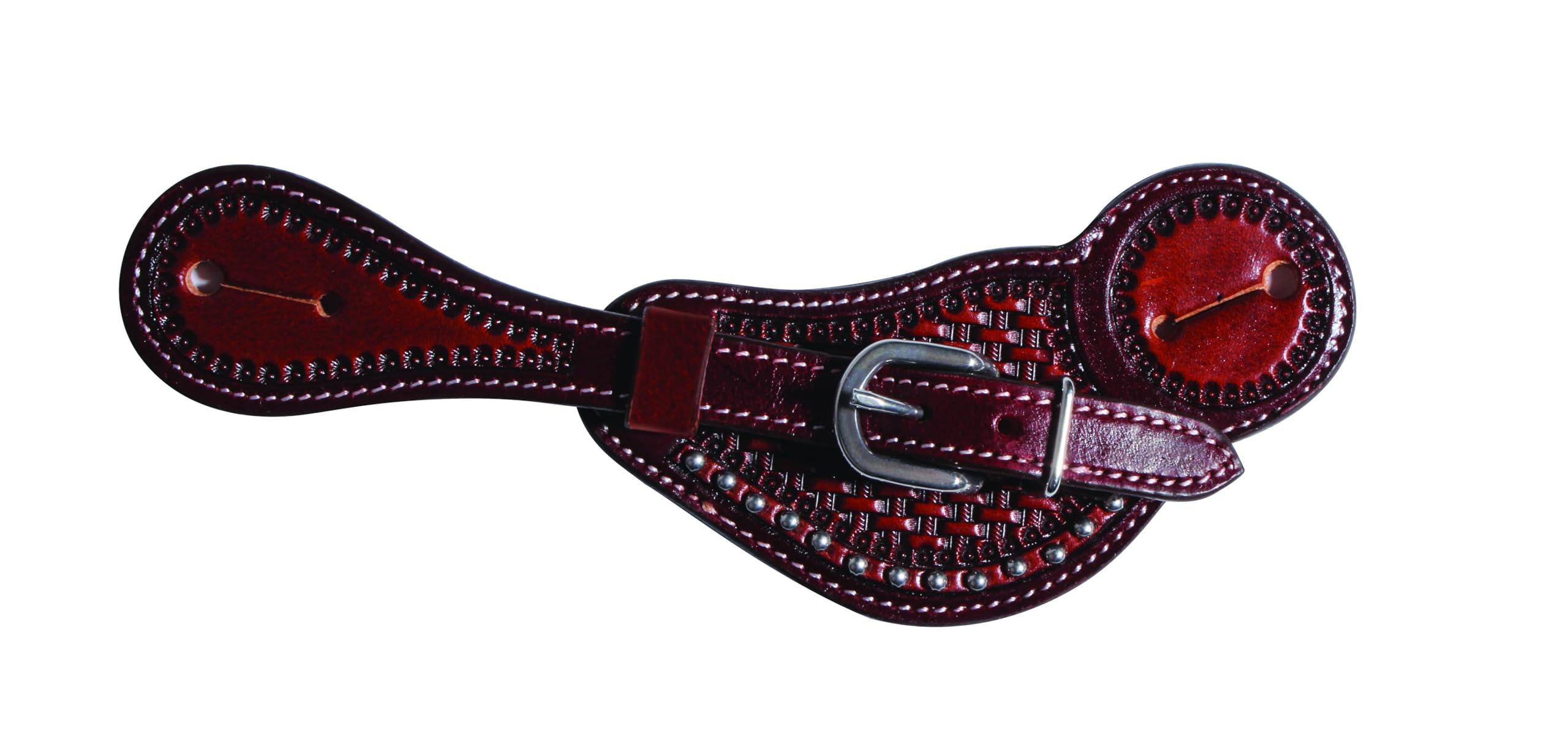 Professional S Choice Chestnut Dotted Buckaroo Basket Spur Straps