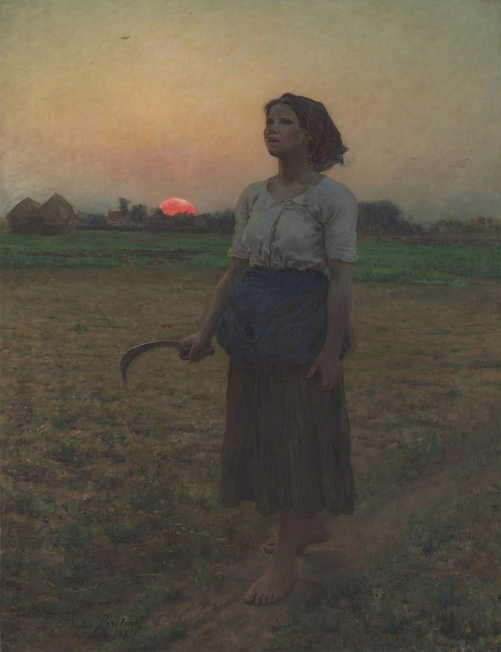 SERENDIPITP Aesthetic Poster Photo Wall Print Retro Picture the Song of the Lark by Jules Breton Modern Wall Artwork for Home Decor 60x90cm
