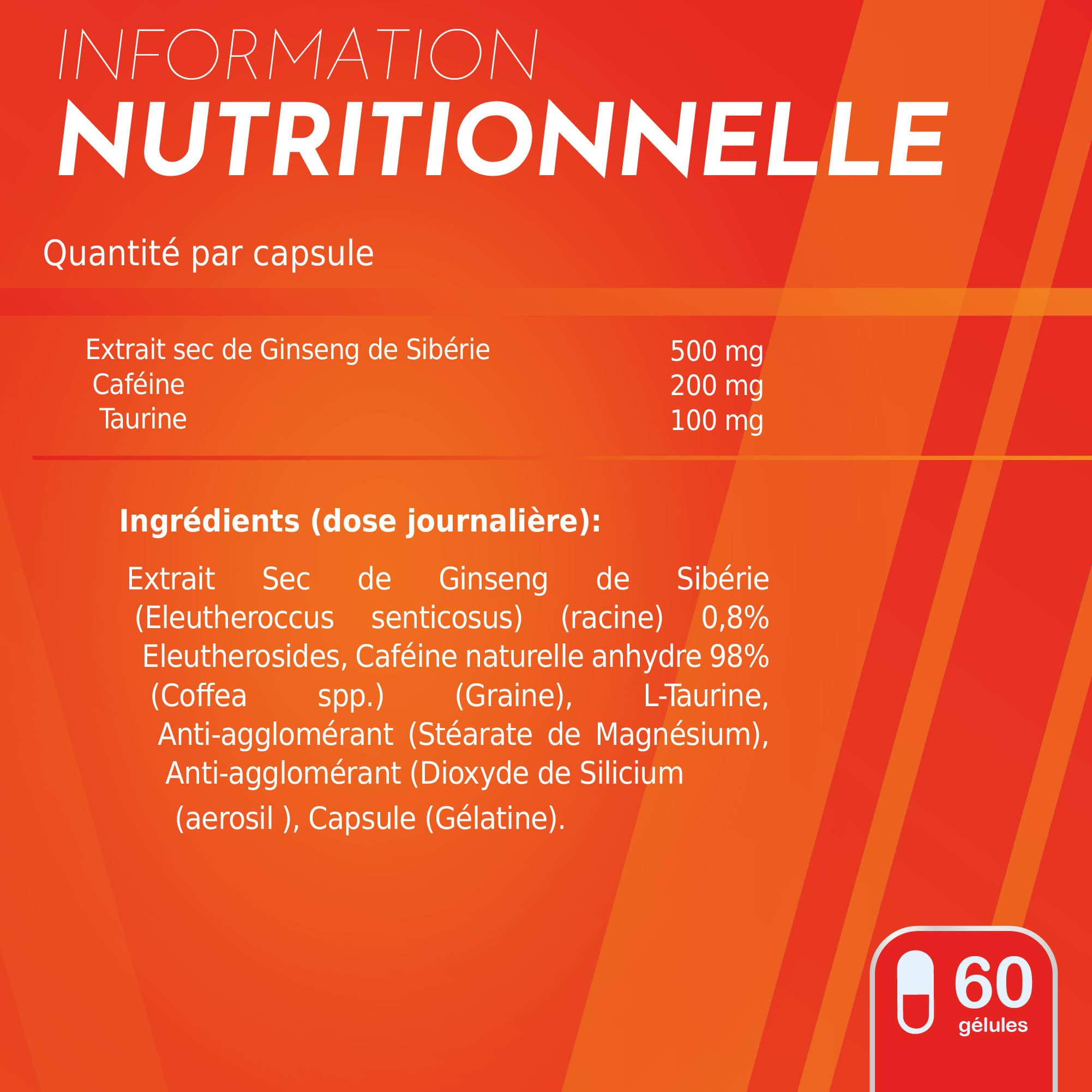 Healthy Fusion Energy Vital | Formula energizzante e anti-fatica efficace | Eleuterococco + Taurina + Caffeina | Stimolante 100% naturale | Migliora e potenzia le performance fisiche e mentali | 60u