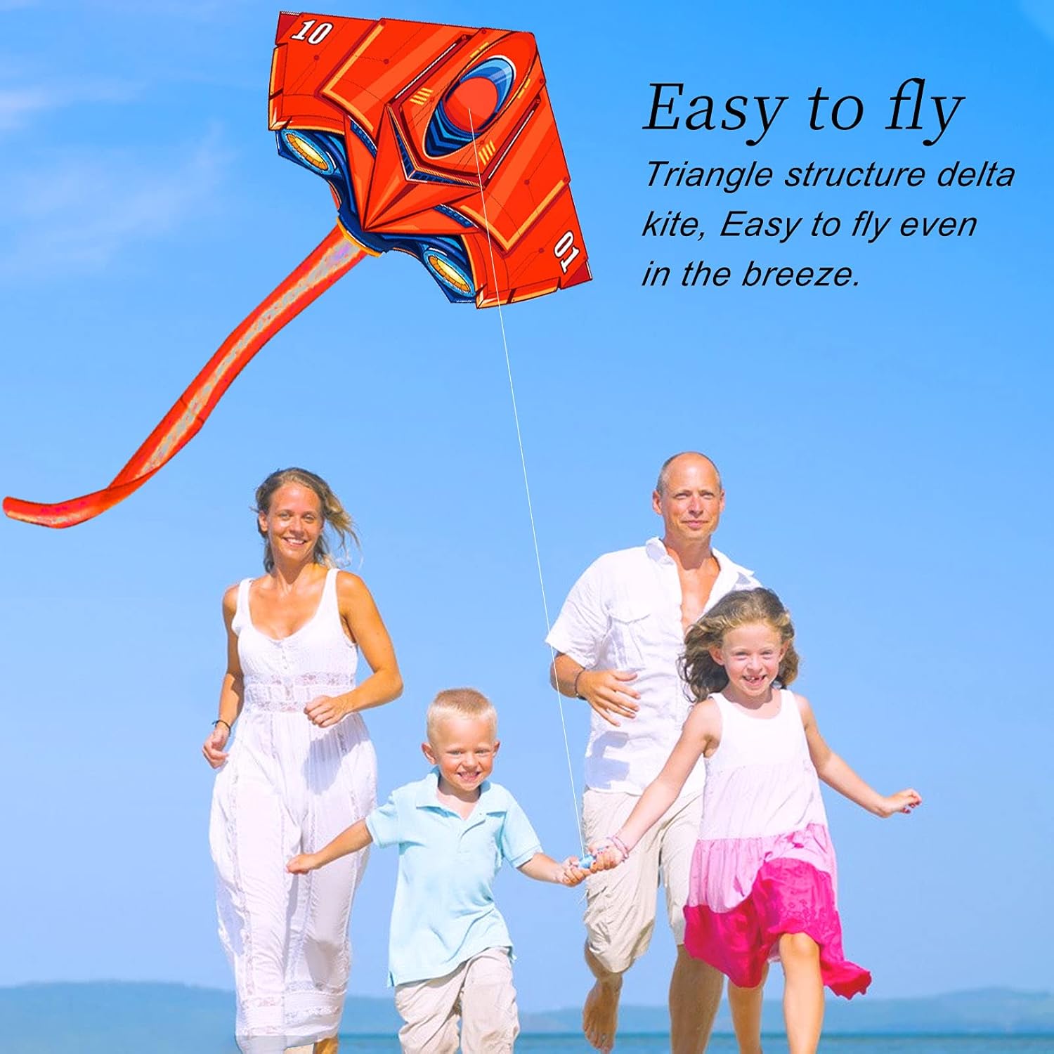 Tcvents Large Rainbow Kites for Children Easy to Fly with Colorful long