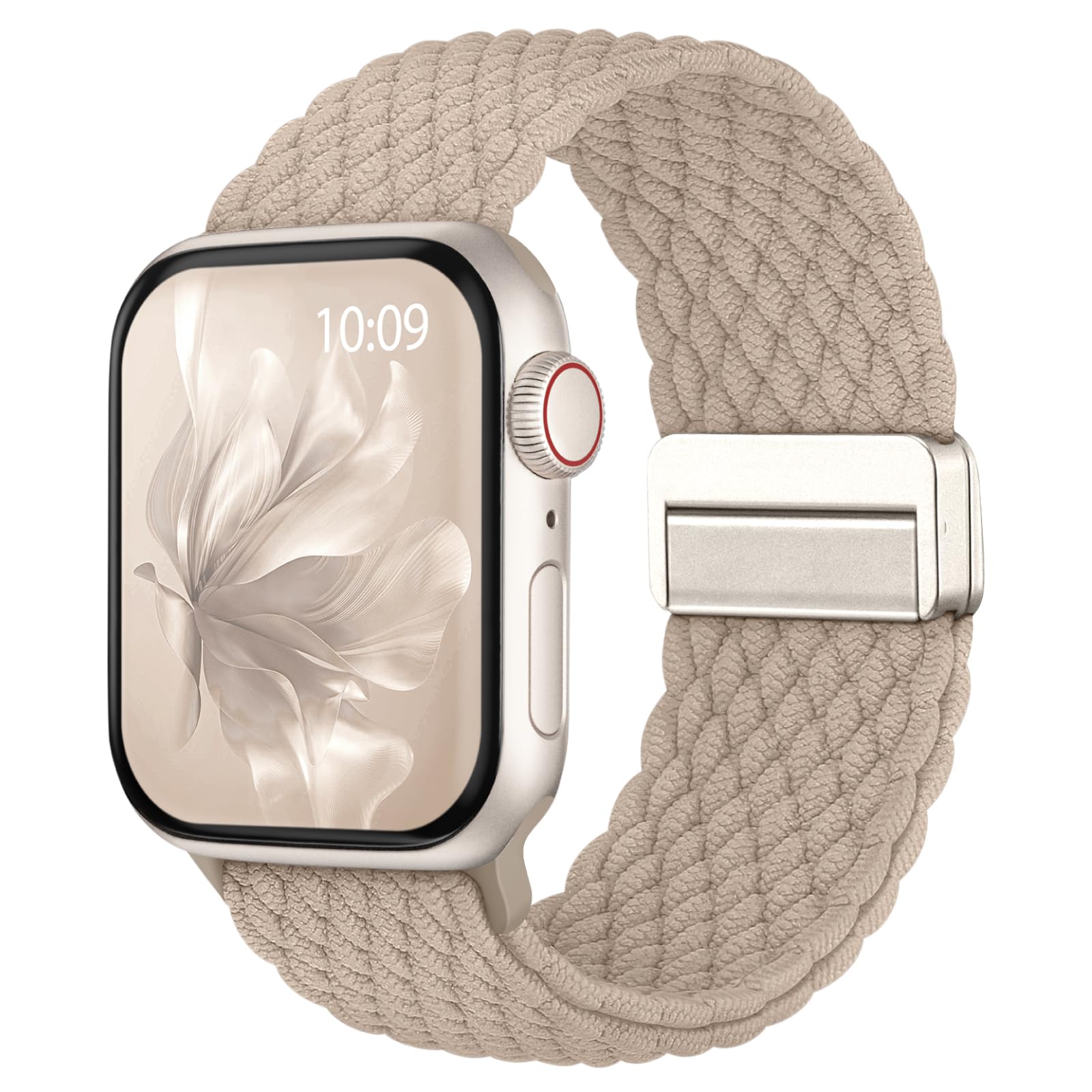 Geflochtenes Armband Kompatibel mit Apple Watch Armband 40mm 41mm 42mm 45mm 44mm 46mm 49mm 38mm Damen Herren,Magnet Verschluss Elastisch Nylon Armbänder für iWatch SE 3 2 1 Series 11 10 9 8 7 6 5 4