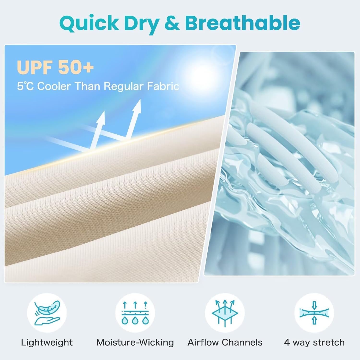 Women's UPF 50+ Sun Protection Jacket Cooling Hooded SPF Shirt Long Sleeve UV Clothing for Hiking Golf Outdoor - Image 5