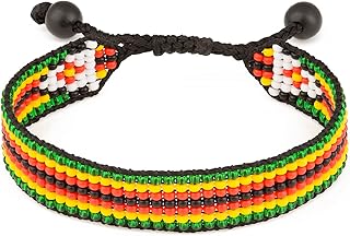 Flag Bracelet | Adjustable Handmade Flag Bracelet | Handcrafted Beaded Flag Bracelet | Beaded and Boho Style Rope Bracelet | Patriotic Flag Bracelet