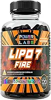 Lipo 7 Fire, Termogênico (Melhor que Lipo 6 Black) Cafeína e Carnitina, Ultra Concentrado, 120 Cápsulas - Power Labs