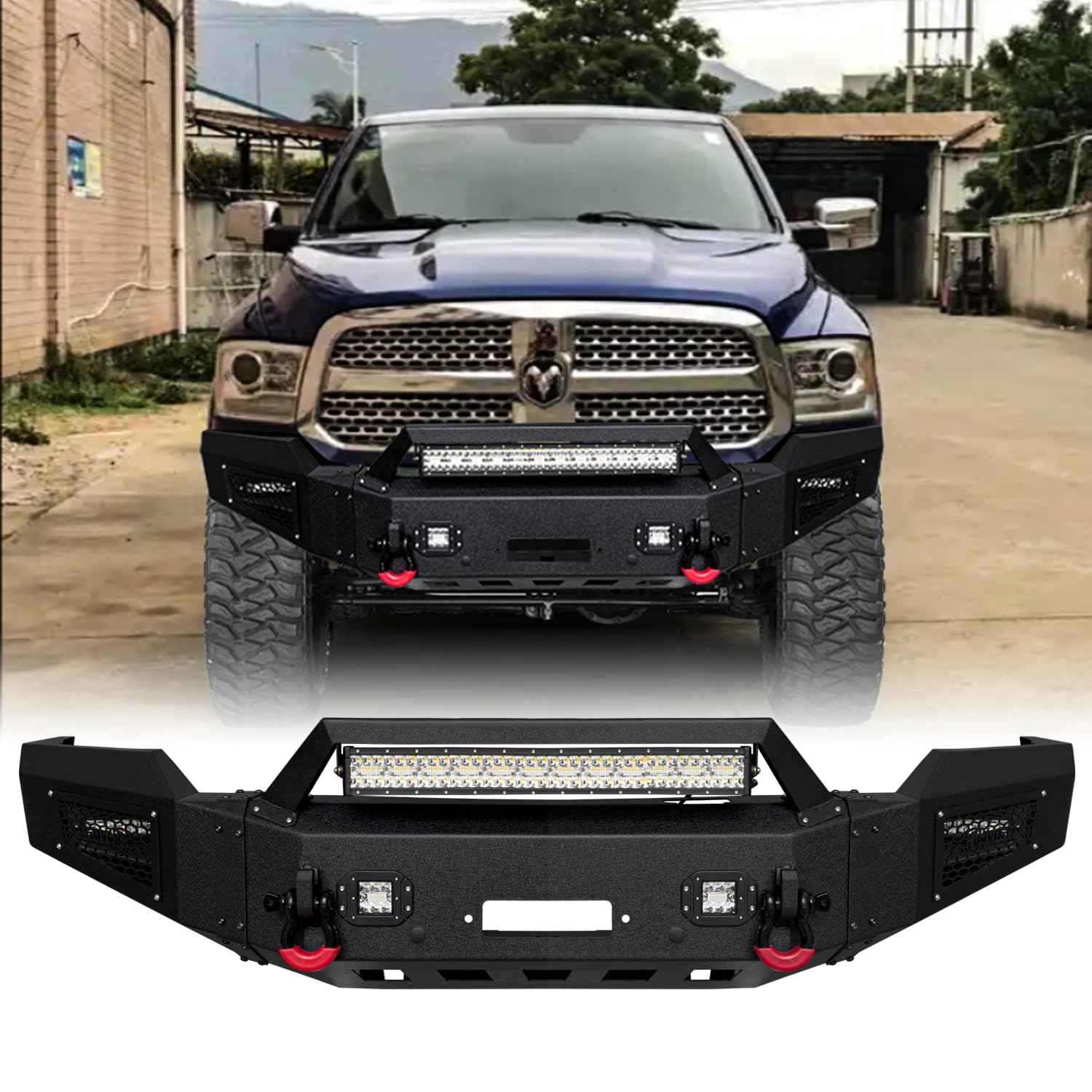 TIOYAR Front Bumper with Winch Plate
