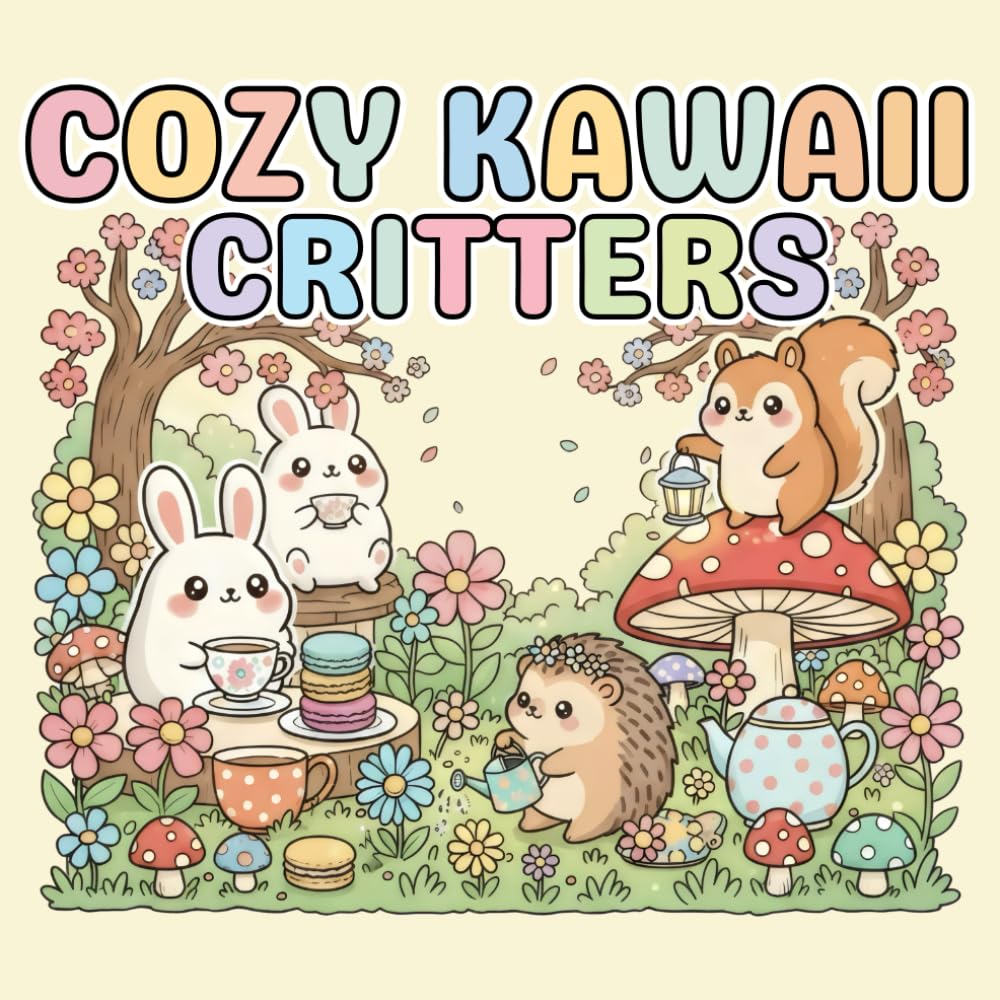 Cozy Kawaii Critters: A Whimsical Garden Coloring Adventure