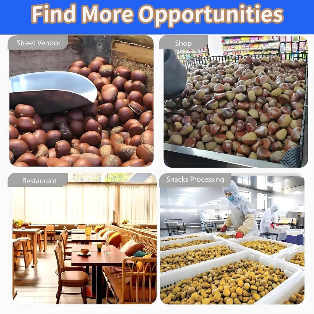 Pelapatate per castagne, Sbucciatrice automatica di castagne, 1-5kg/ora, Pelapatate castagne in acciaio inossidabile, Pelapatate elettrico professionale