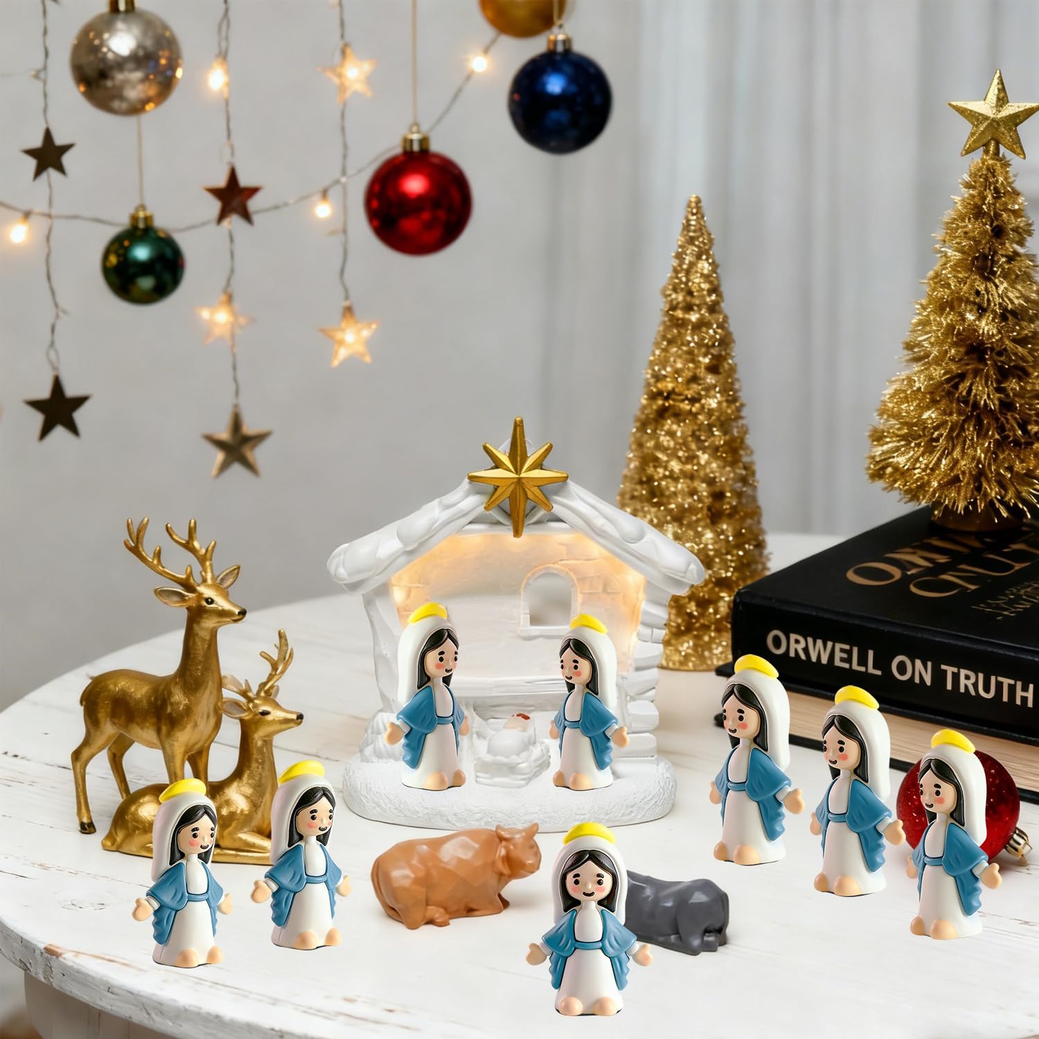 100 Pcs Little Virgin Mary Figurines Bulk Mini Virgin Mary Easter Jesus Figures Classic Religious Gifts Easter Eggs Stuffers Sunday Baptism Gifts (100)