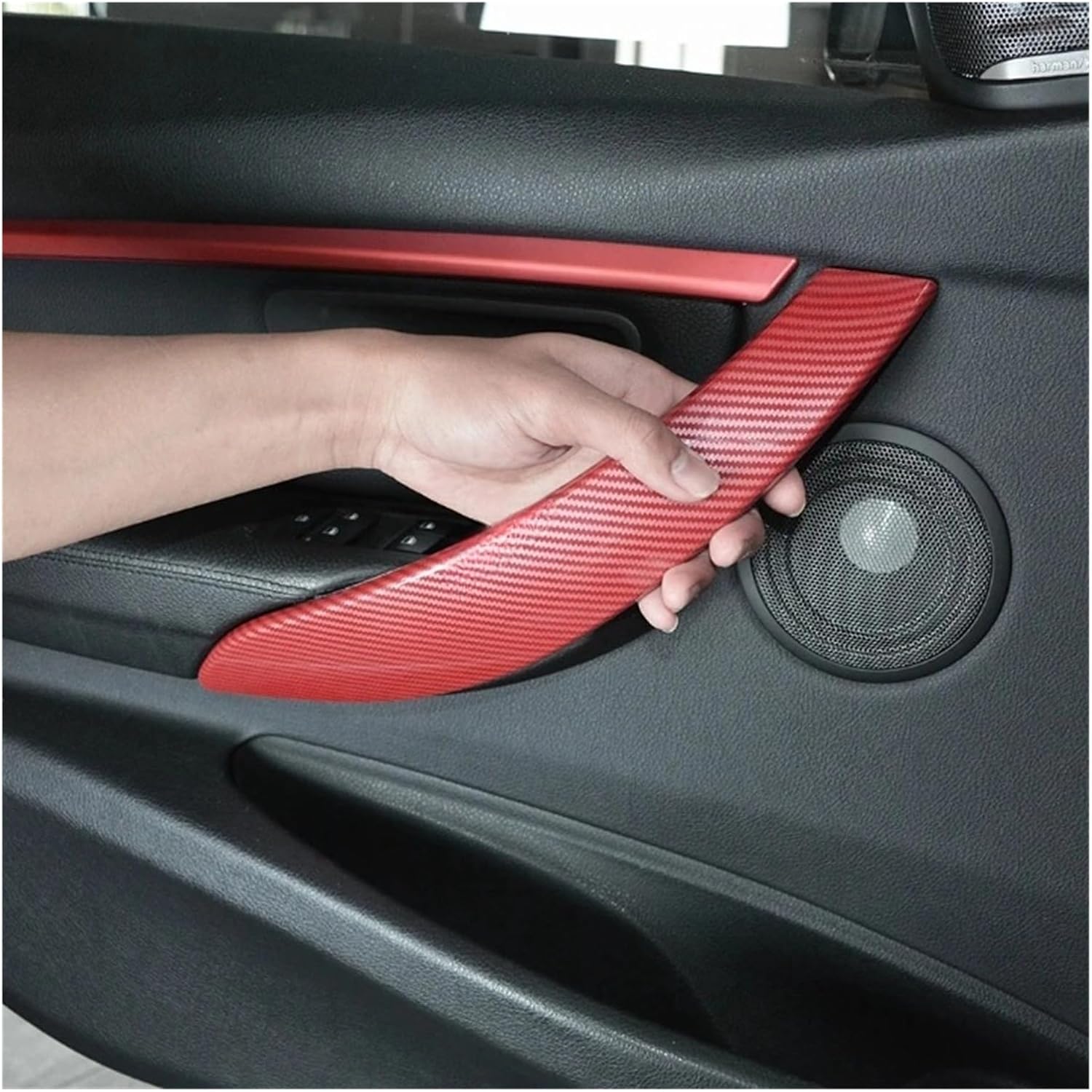 Car Inner Handle Trim Cove Pull Handle Outerr, Compatible for BMW 3 4 Series F30 3GT F80 F31 F32 F33 F34 F35 F36 2012-2019(Wood Grain)