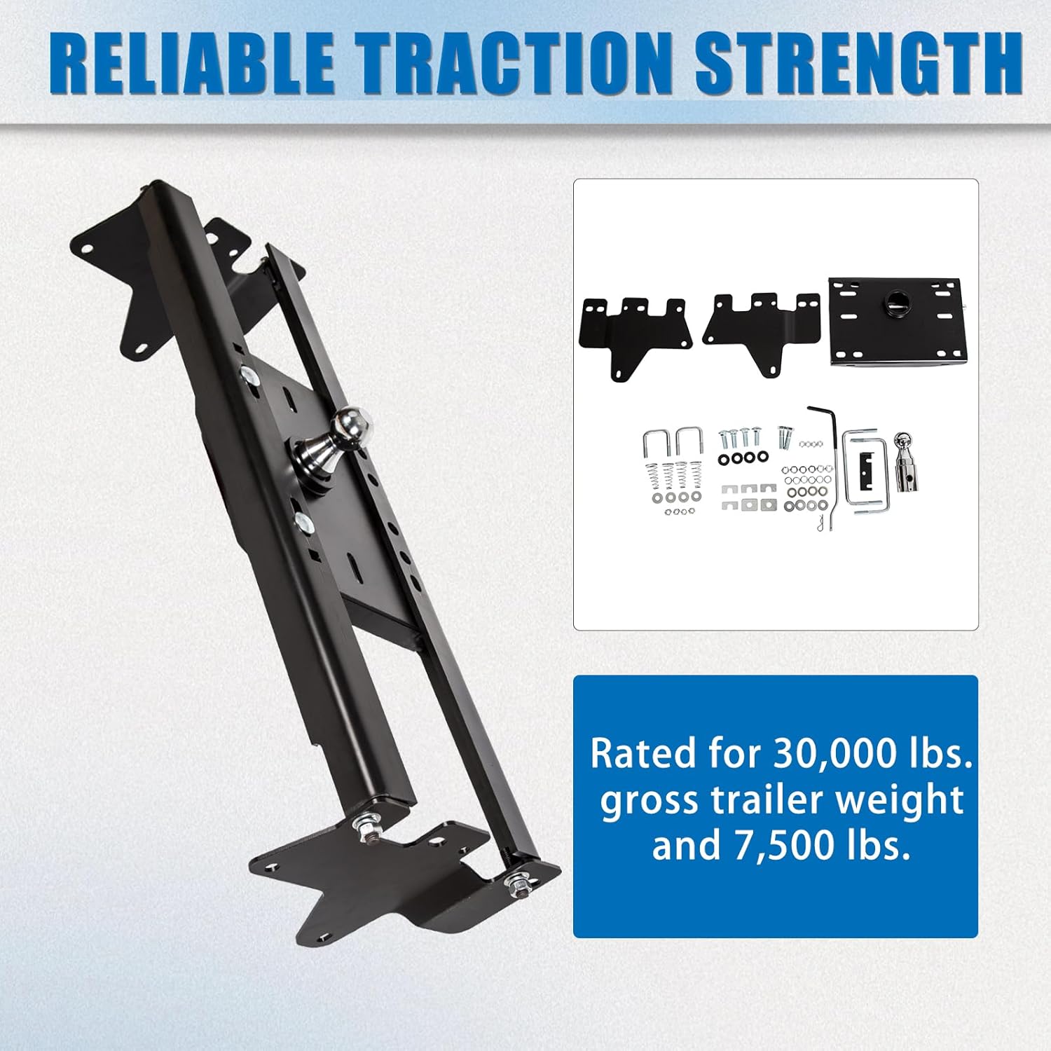 ECOTRIC Complete Underbed Gooseneck Trailer Hitch Compatible with 1999-2010 Silverado Sierra GMC 2500 HD 3500 HD -You Will Receive Multiple Packages