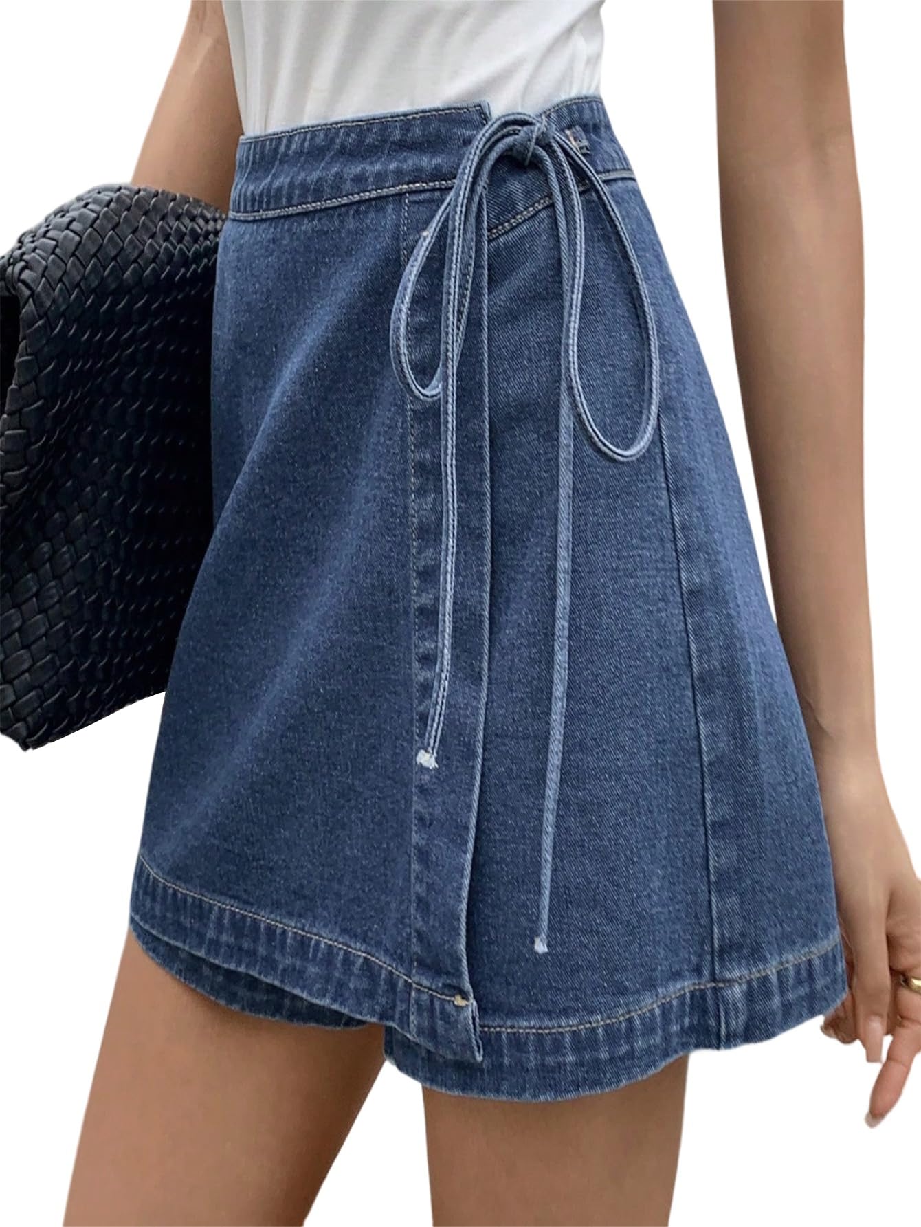 SOLY HUX Falda vaquera para mujer Y2K Leoparden Jeans Shorts Verano Falda Vaquera Skort Pantalones Cortos de Verano Leo Vacaciones Casual Minifalda