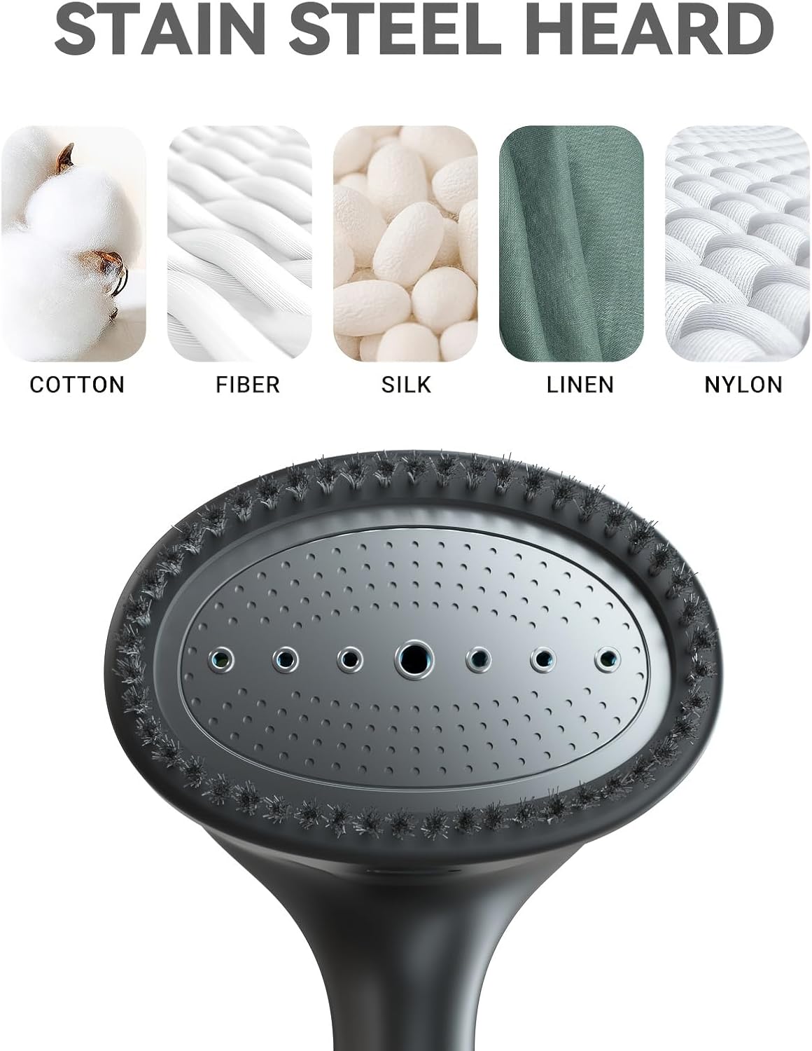 Handheld Garment Steamer, 1100W Fast Heating Travel Steamer with Cleaning Brush, 10.14oz Large Water Tank Portable Steam Iron for Home and Travel Clothes Wrinkle Removal
