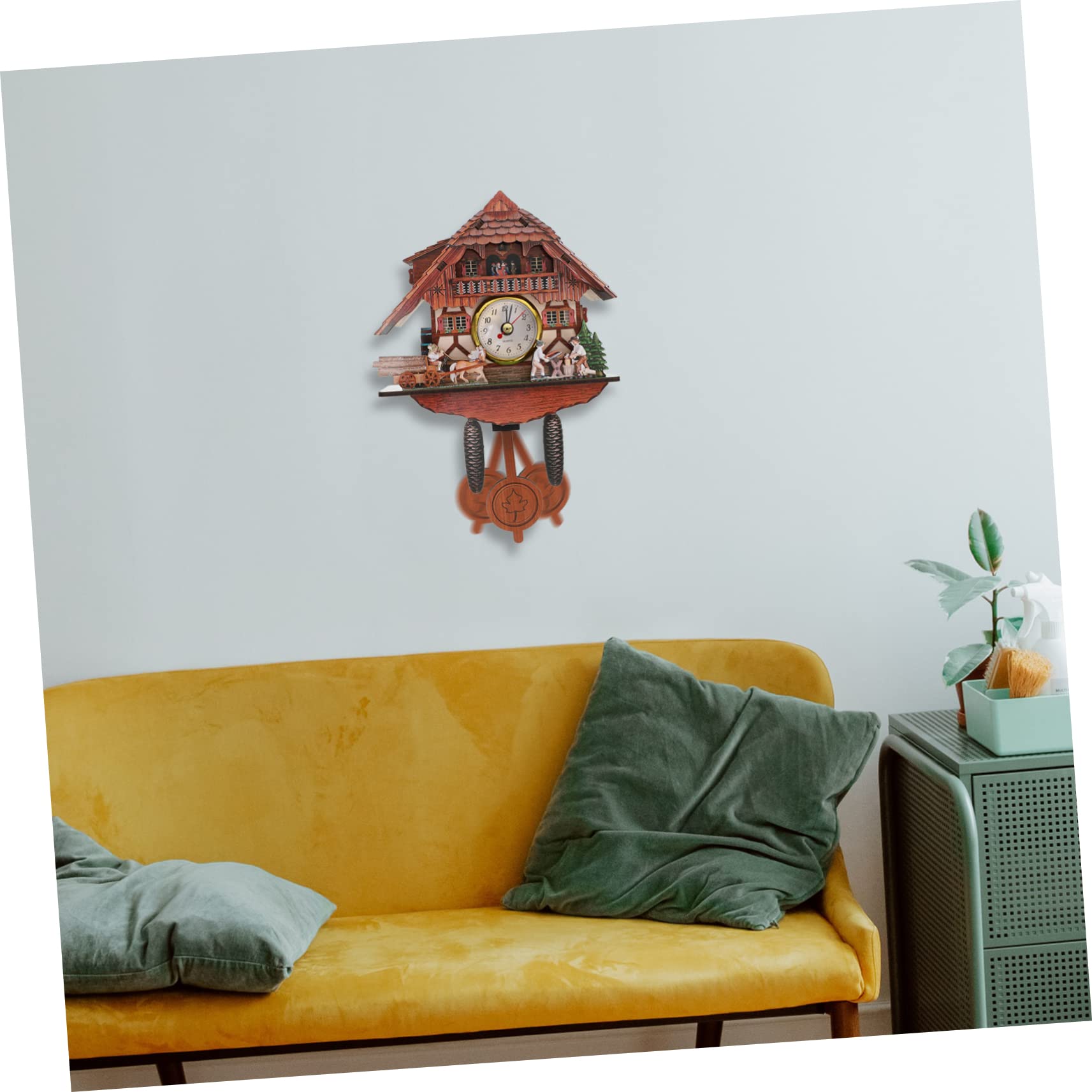 WOFASHPURET Retro Wall Clock for Home Decor Creative Pendant Clock for Living Room Easy to Install Lightweight Design for Office School Bar Restaurant and More