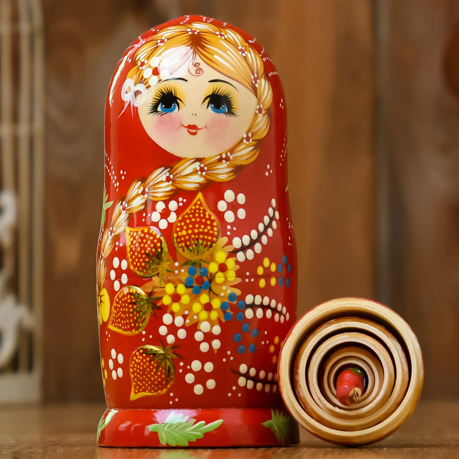 Amazon | 7層 ロシア マトリョーシカ 木製 入れ子人形 伝統的な