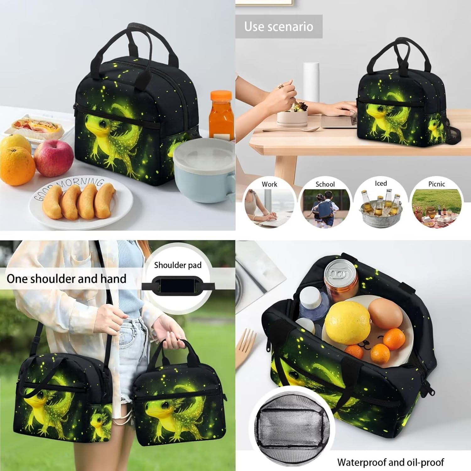 Axolotl Backpack for Boys for 5Th Grade Cool Bookbag with Lunch Box Pencil Case and Bookmark Lightweight School Bag with Cup Holder for Students Elementary School or Kindergarten