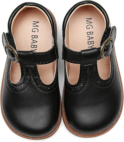 DADAWEN - Zapatos de correa de vestir planos para niña, clásicos, para usar con el uniforme escolar