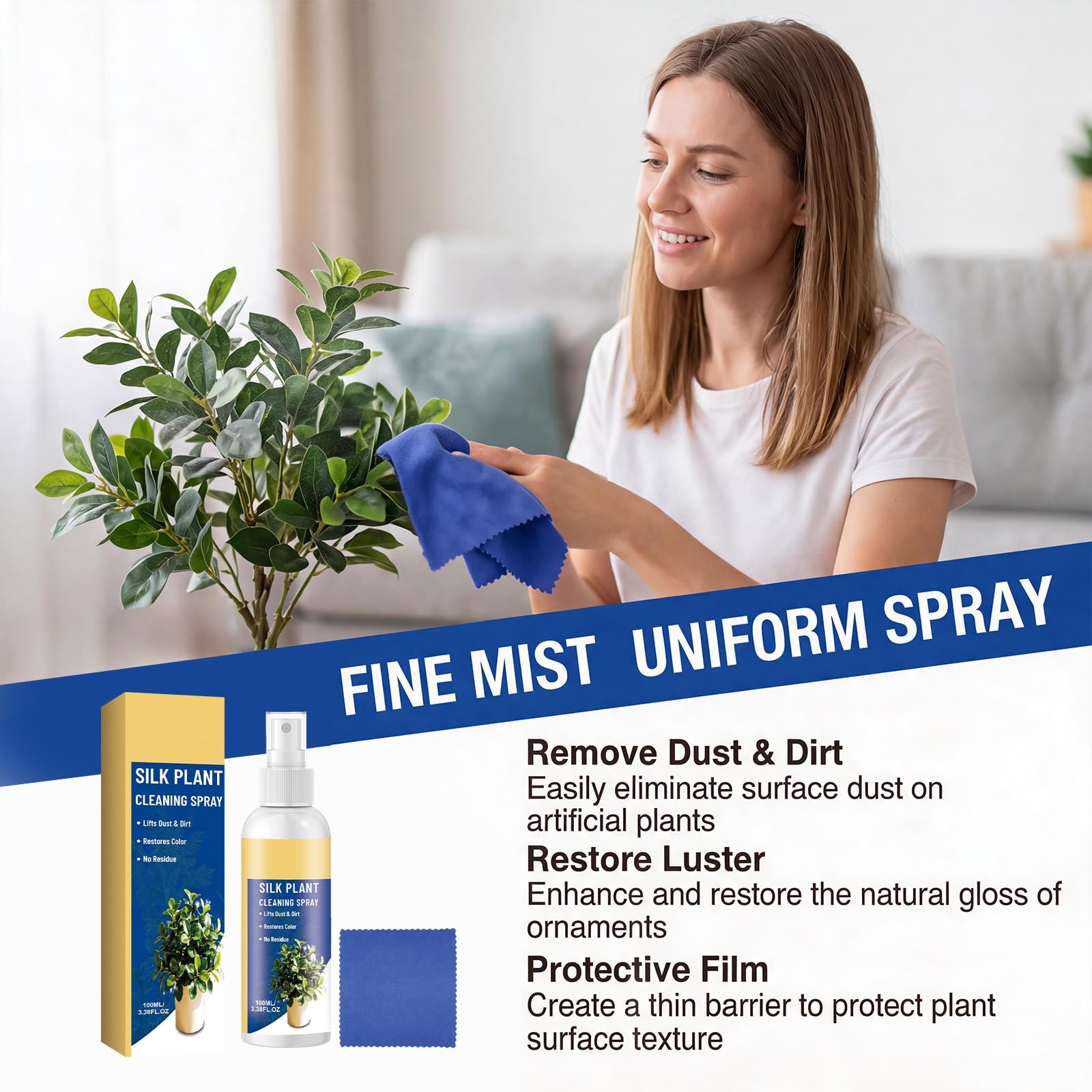 Spray nettoyant fausses fleurs, nettoyant la saleté de la poussière (6pcs)