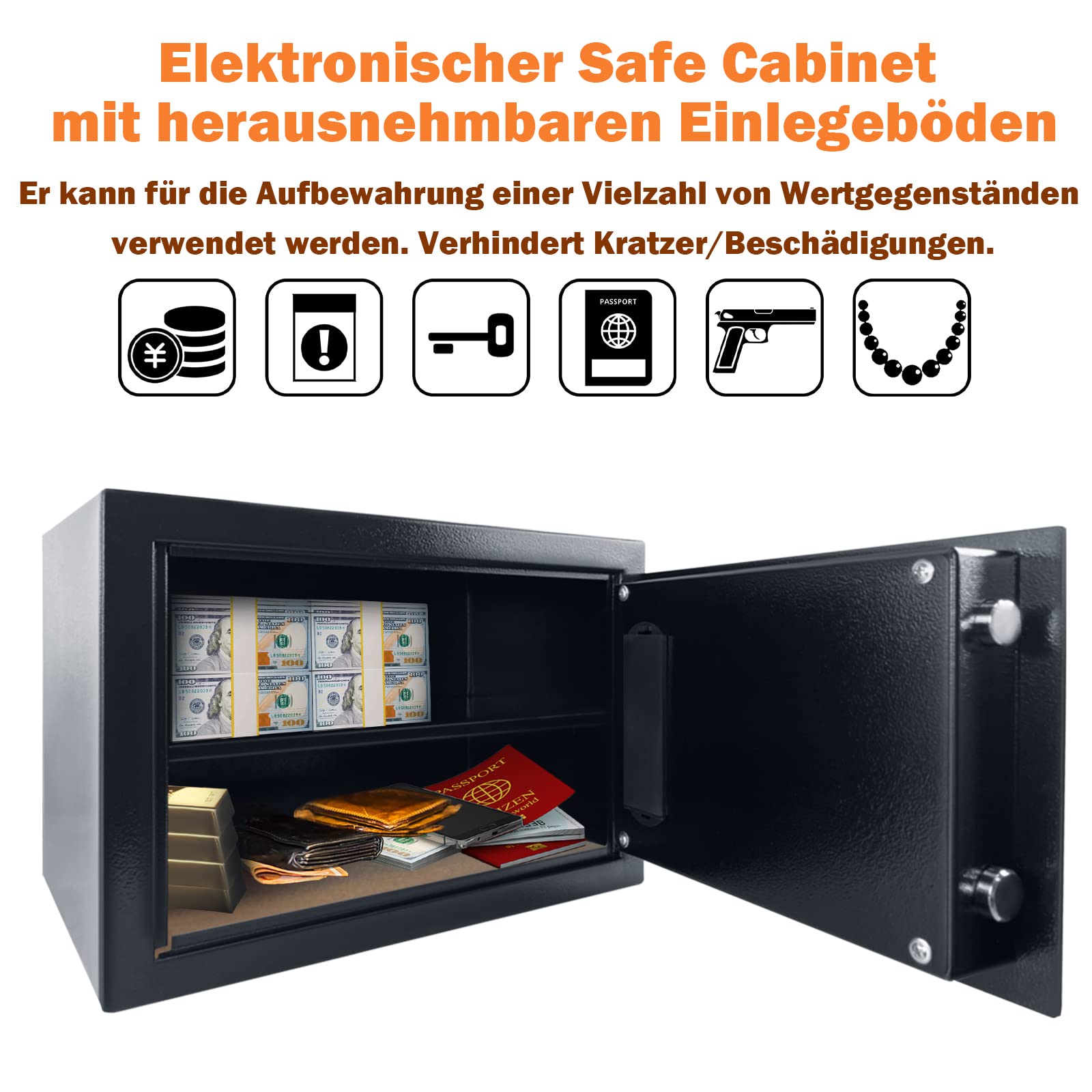 Froadp 22 Liter Inworp Elektronische Kluis 35x25x25cm Meubelkluis met Sleutel Muurkluizen Hotelkluis Wachtwoord Veiligheidsbox Wandkluis Sleufkluis Brandkasten voor Thuis & Waardevolle Spullen Froadp 22 Liter Inworp Elektronische Kluis 35x25x25cm Meubelkluis met Sleutel Muurkluizen Hotelkluis Wachtwoord Veiligheidsbox Wandkluis Sleufkluis Brandkasten voor Thuis & Waardevolle Spullen