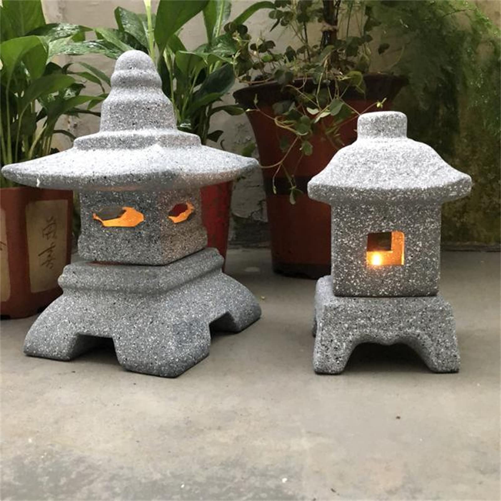 アンティーク雑貨4点セット Amazon.co.jp: TASTE 灯籠 燭台 LEDランタン ガーデンライト 置物 和風