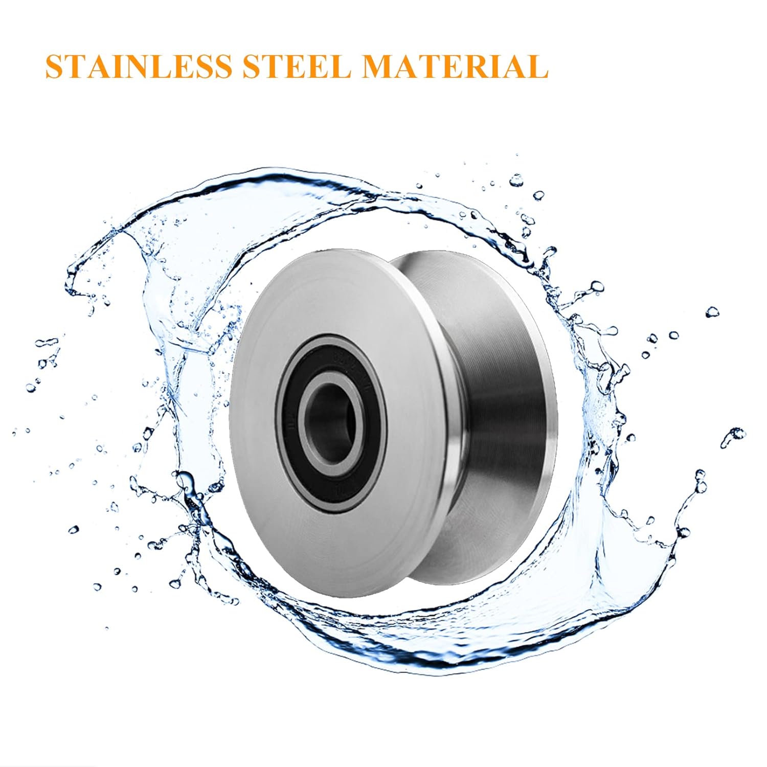 3in V Groove Wheel Stainless Steel Rolling Gate Wheels Slide Gate Wheel Heavy Duty Pulley V Track Roller with Double Bearings Rigid Caster Sliding Door Rollers Replacement