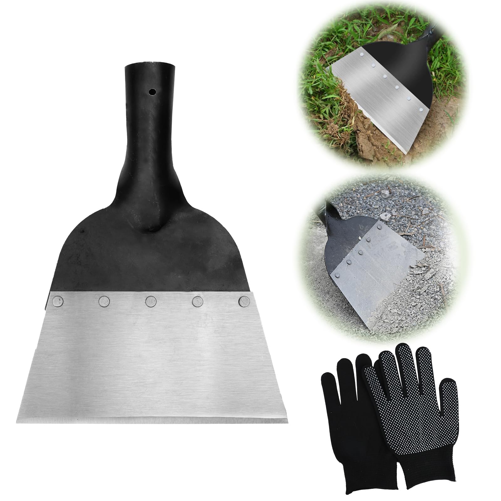Pala da Giardino,Pala di Pulizia Multifunzionale Pala da giardino Per esterni Per La Casa In Acciaio Togli Erbacce Adatto Per Diserbo Piantare Spalatura Neve Per Pulire Concimare 21cm(Senza Manico)
