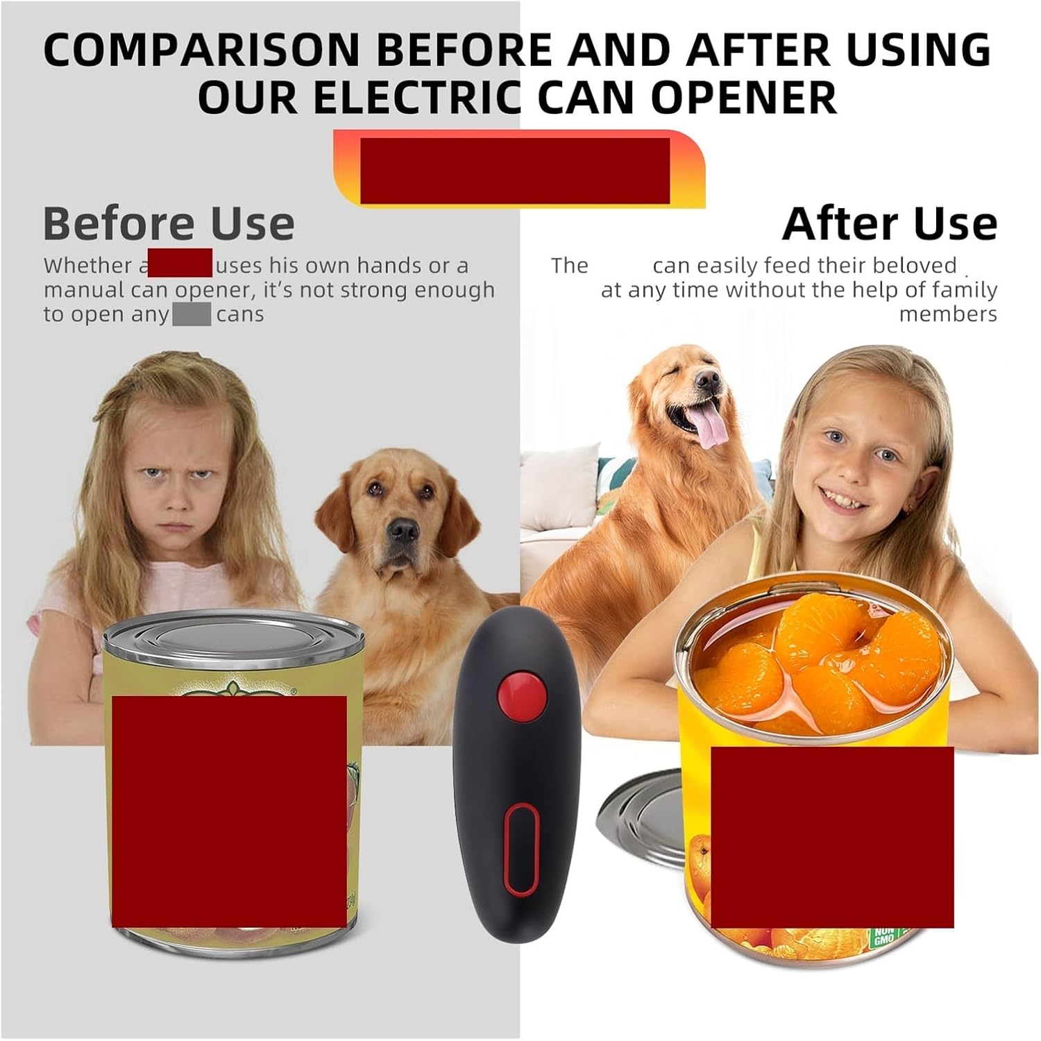 Fit for Electric Can Opener - Automatic Cordless Bottle Opener with One-Touch Operation - Safe Handheld Jar Opener for Kitchen and Bar Use