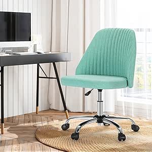 Amazon.com: Sweetcrispy Armless Office Chair Cute Rolling Desk Chairs ...