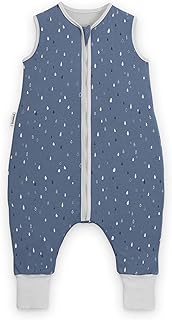 Ehrenkind® Baby Sommerschlafsack mit Füßen 1.0 TOG aus weicher OEKO-TEX zertifizierter Bio-Baumwolle | Sommer Schlafsack | Baby Schlafsack Gr. 70 Jeansblau Tropfen | 1 Tog
