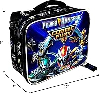 Vista 4 de Power Rangers Power Rangers - Lonchera estilo ataque, color rojo, patrón de dibujos animados, rectangular, cierre de cremallera, correa de hombro