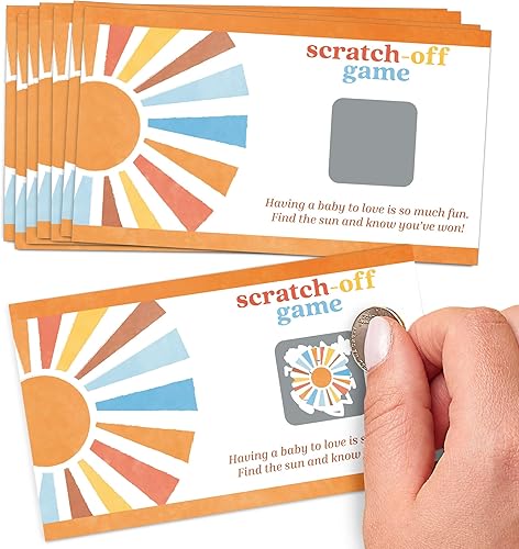 Big Dot of Happiness Rascadores retro para baby shower, Here Comes The Son Boy Boho Party Game - 22 unidades