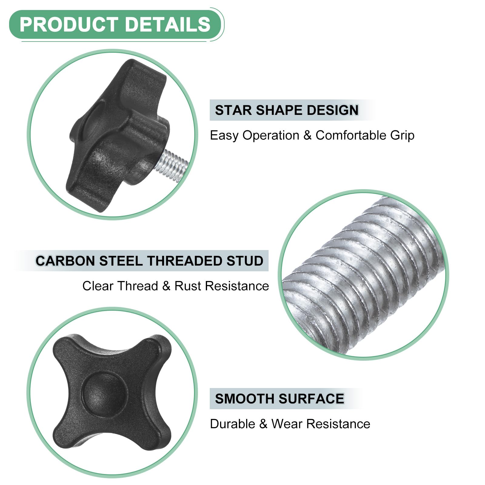 M METERXITY 4-Pack Star Clamping Knobs - Image 2