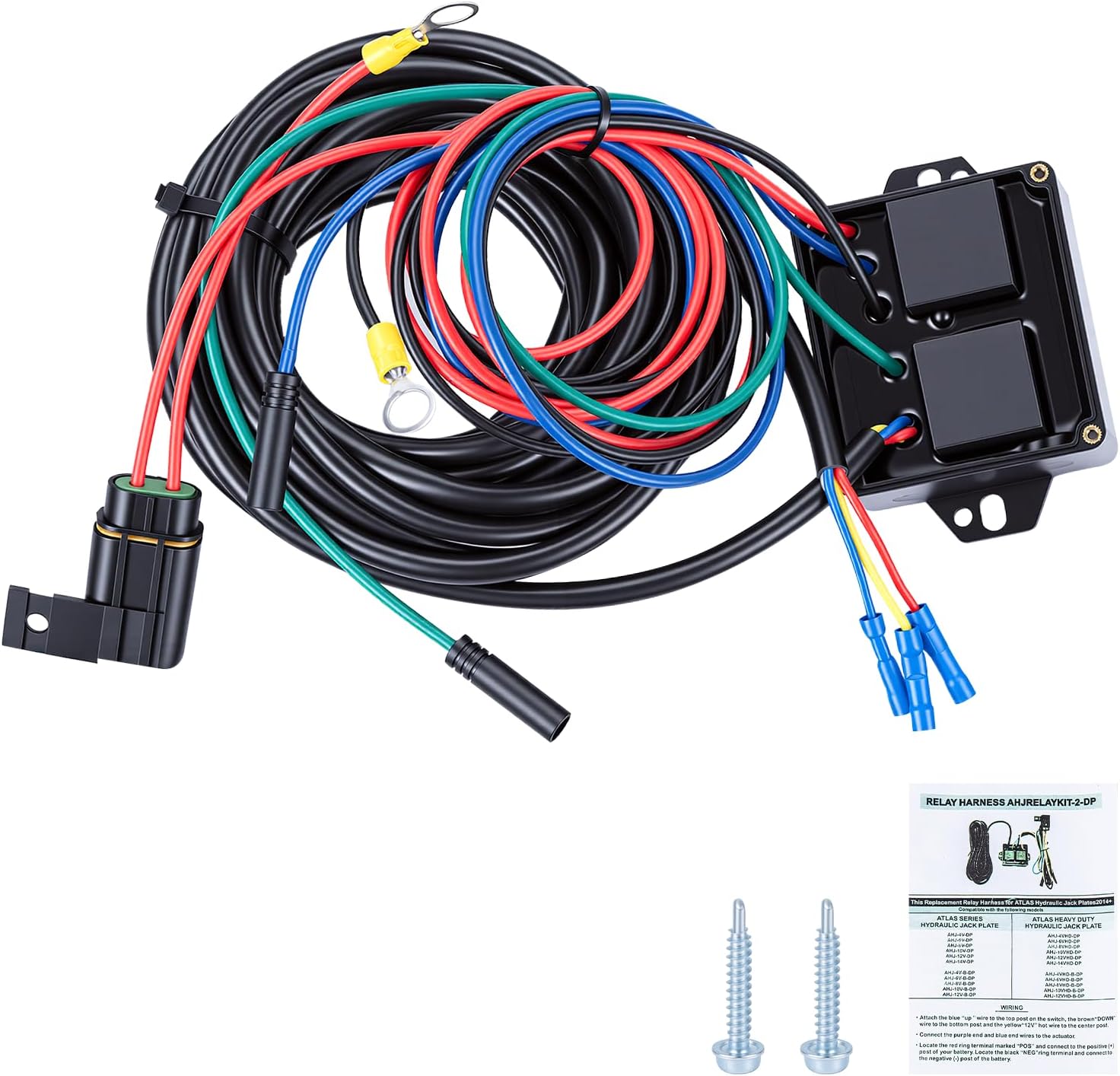 AHJRELAYKIT-2-DP Replacement Relay Harness Compatible with Atlas Hydraulic Jack Plates 2014+, Replace AHJRELAYKIT2DP