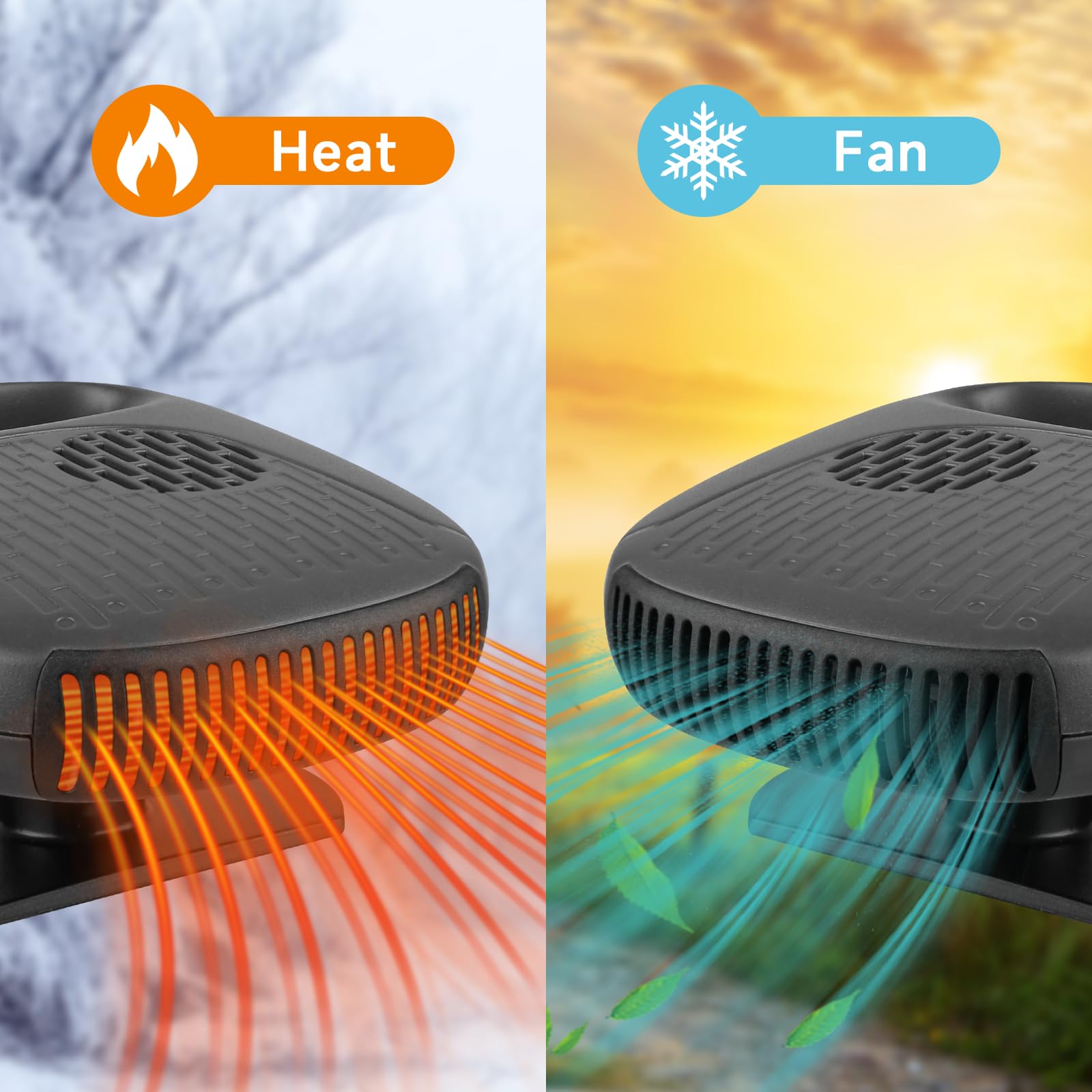 Car Heater, 12V 120W Portable Heater & Cooler Defrost Defogger, Car Heater That Plugs Into Cigarette Lighter - 2023 New Version