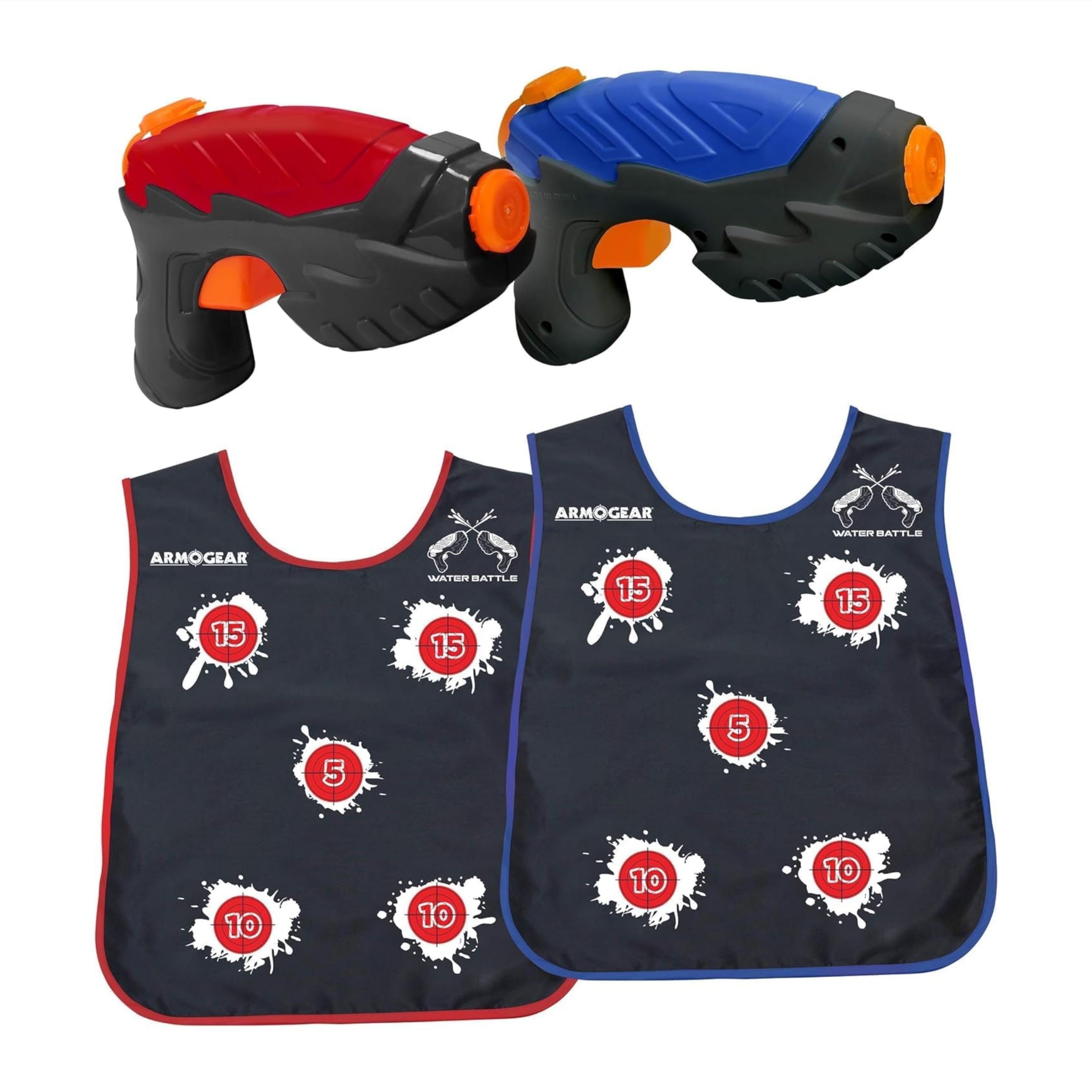 ArmoGear Water Guns & Water Activated Vests | Summer Outdoor or Backyard Water Toy for Teen Kids | Great Outdoor Play Fun Toy for Kids Boys & Girls | Water Activated Vest Set Ages 8 Year +