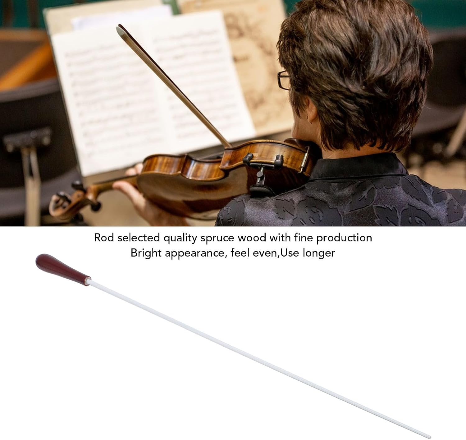 Music Baton Spruce Solid Wood Music Conducting Baton with Storage Box Orchestra Concert Professional Band Conductor