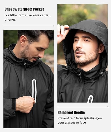 Miniatura 2 de SWISSWELL Rain Suits for Men Waterproof Golf Rain Gear Lightweight Raincoat Jacket and Rain Pants