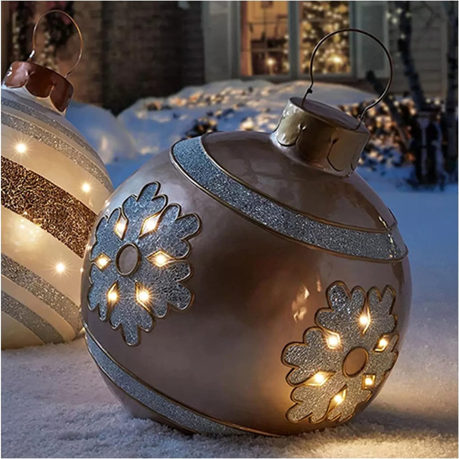 TOIDOI Outdoor Christmas Inflatable Decorated Ball-Xmas PVC Inflatable Ball Ornaments,Giant Christmas Tree Blow Up Balls Decorations with Pump Holiday Yard Outdoor Decorations (Color : 001) : Patio, Lawn & Garden