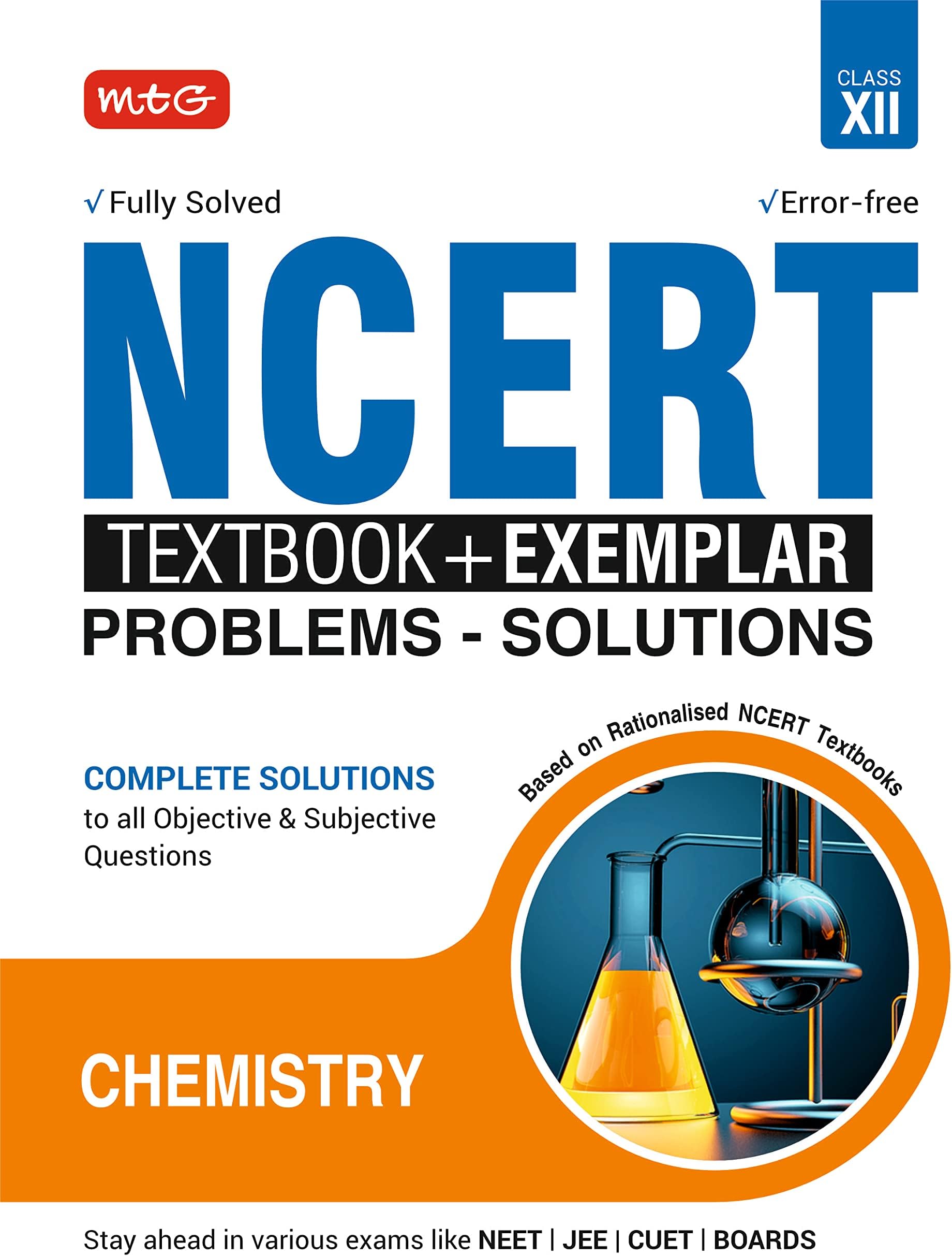 MTG NCERT Textbook + Exemplar Problem Solutions Class 12 Chemistry | Complete Solutions to All Objective & Subjective Questions