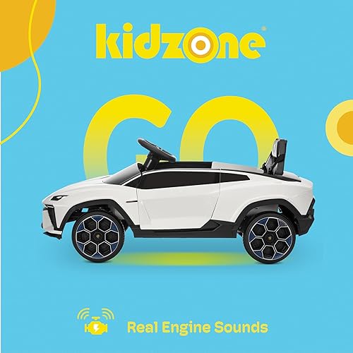 Miniatura 10 de Kidzone Auto eléctrico para niños 12V licencia Lamborghini Aventador SV auto deportivo a batería juguete 2 velocidades control parental sistema de