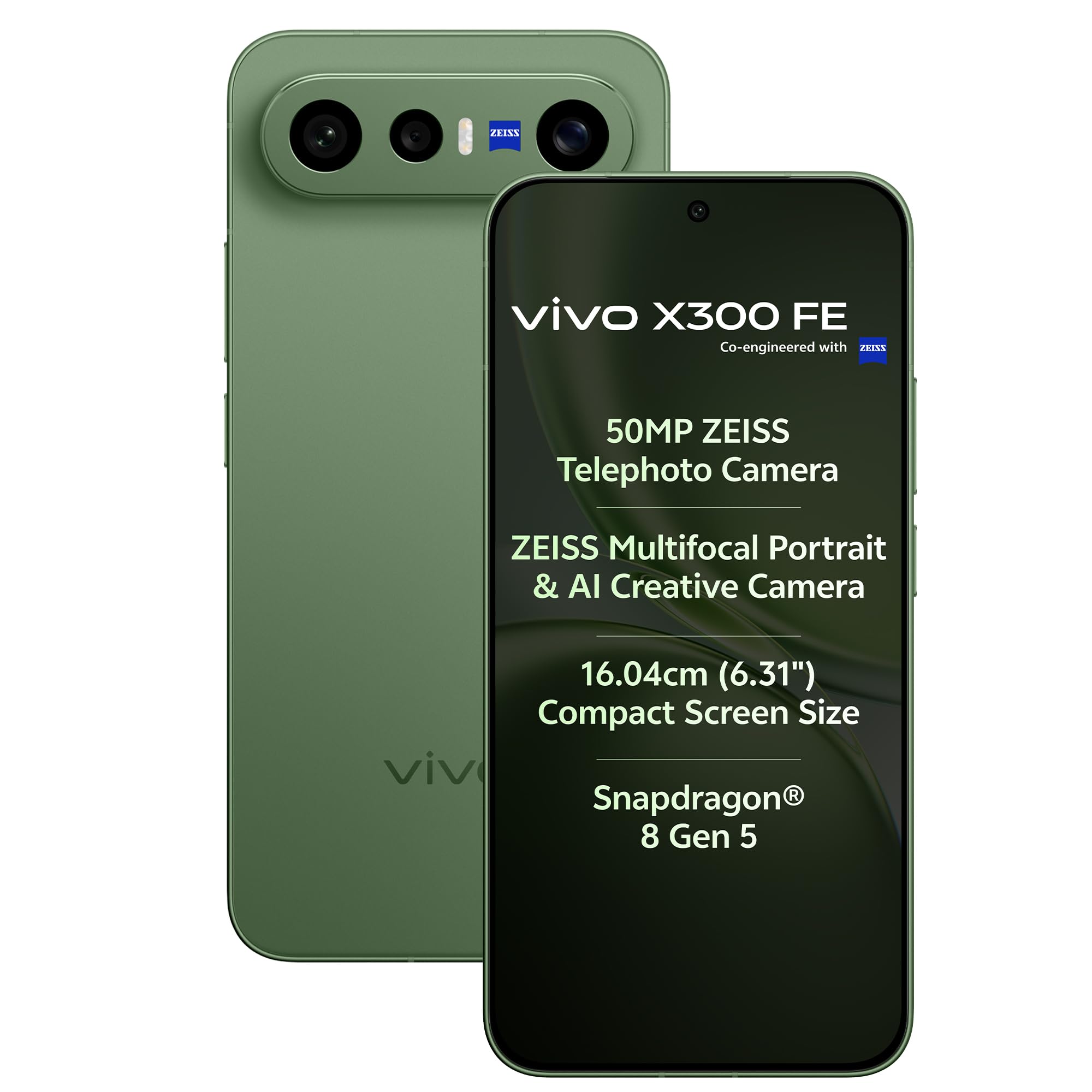 vivo X300 FE 5G (Urban Olive, 12GB RAM, 256GB Storage) with No Cost EMI/Additional Exchange Offers