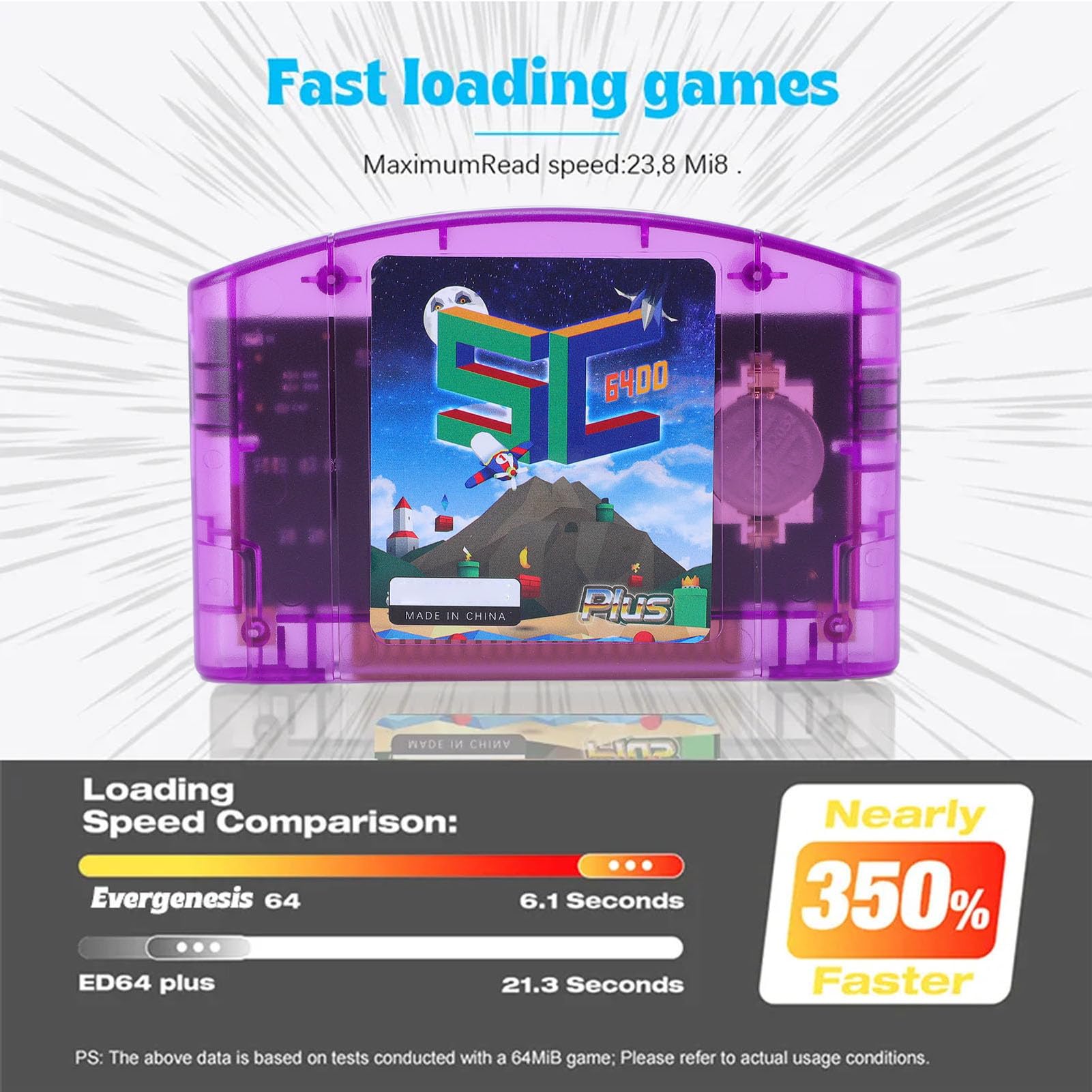 VBESTLIFE Cartuccia di Gioco Open Source, Cartuccia di Memoria Flash per Giochi retrò N64, velocità di Caricamento Rapida 23,8 MiB/s, Spazio di Archiviazione da 16 GB con Backup di Salvataggio (#2)