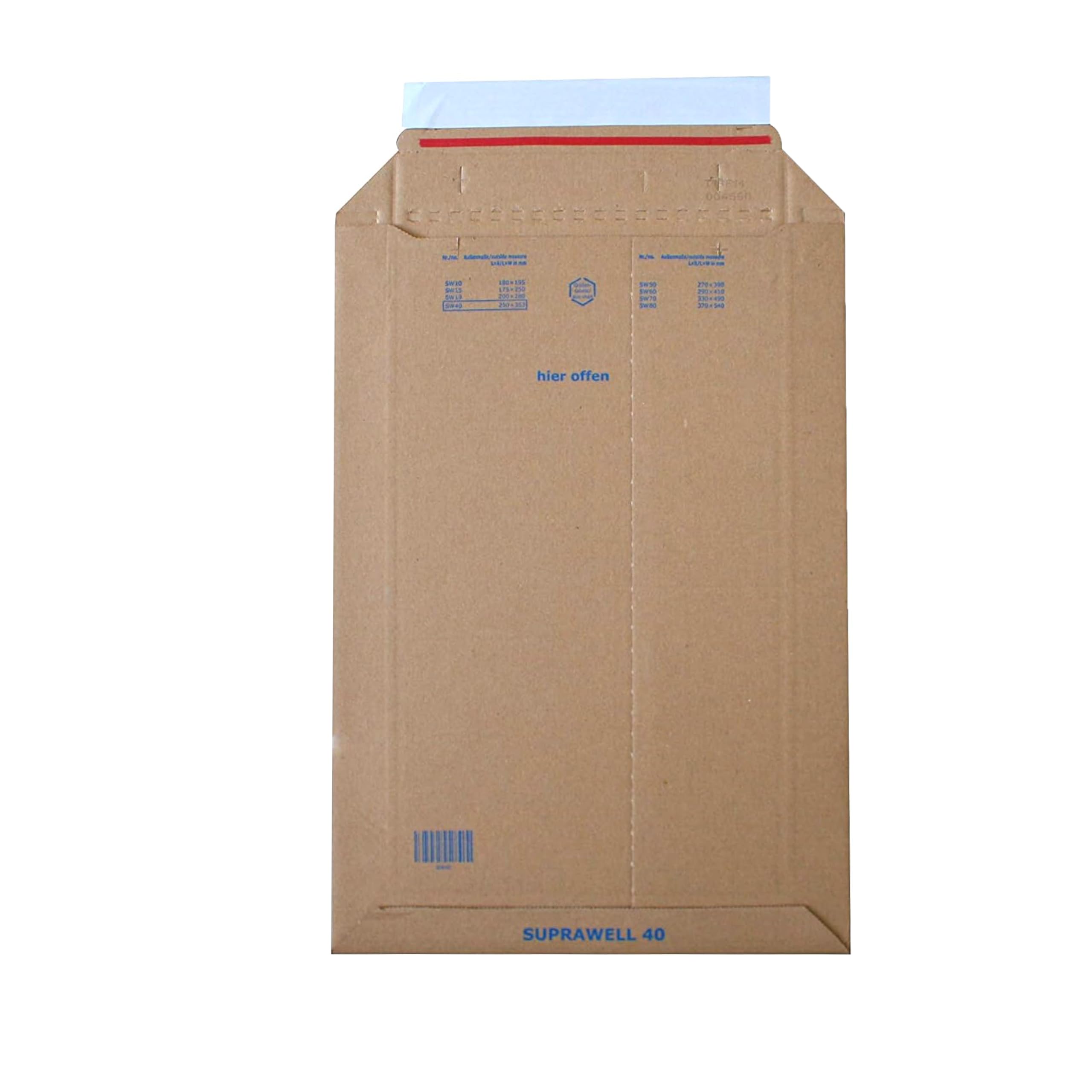 Jeco - Lot de 50 enveloppes d'expédition en carton marron format 250 x 353mm 450g/m² pochette rigide et résistante avec fermeture auto-adhésive